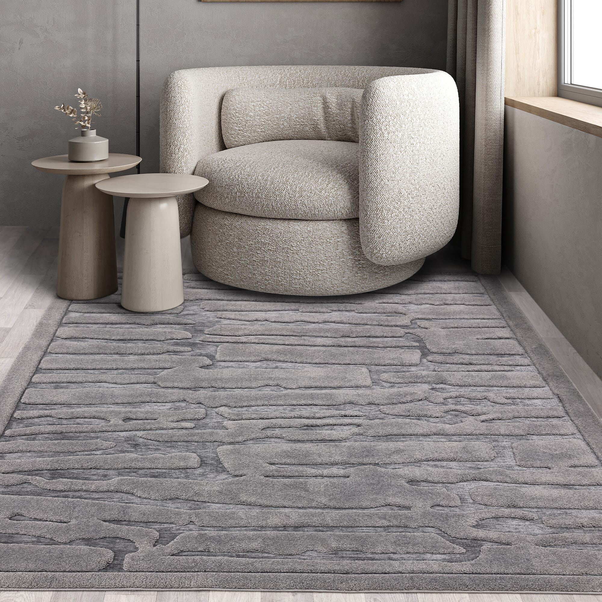 Valley Charcoal Path Rug