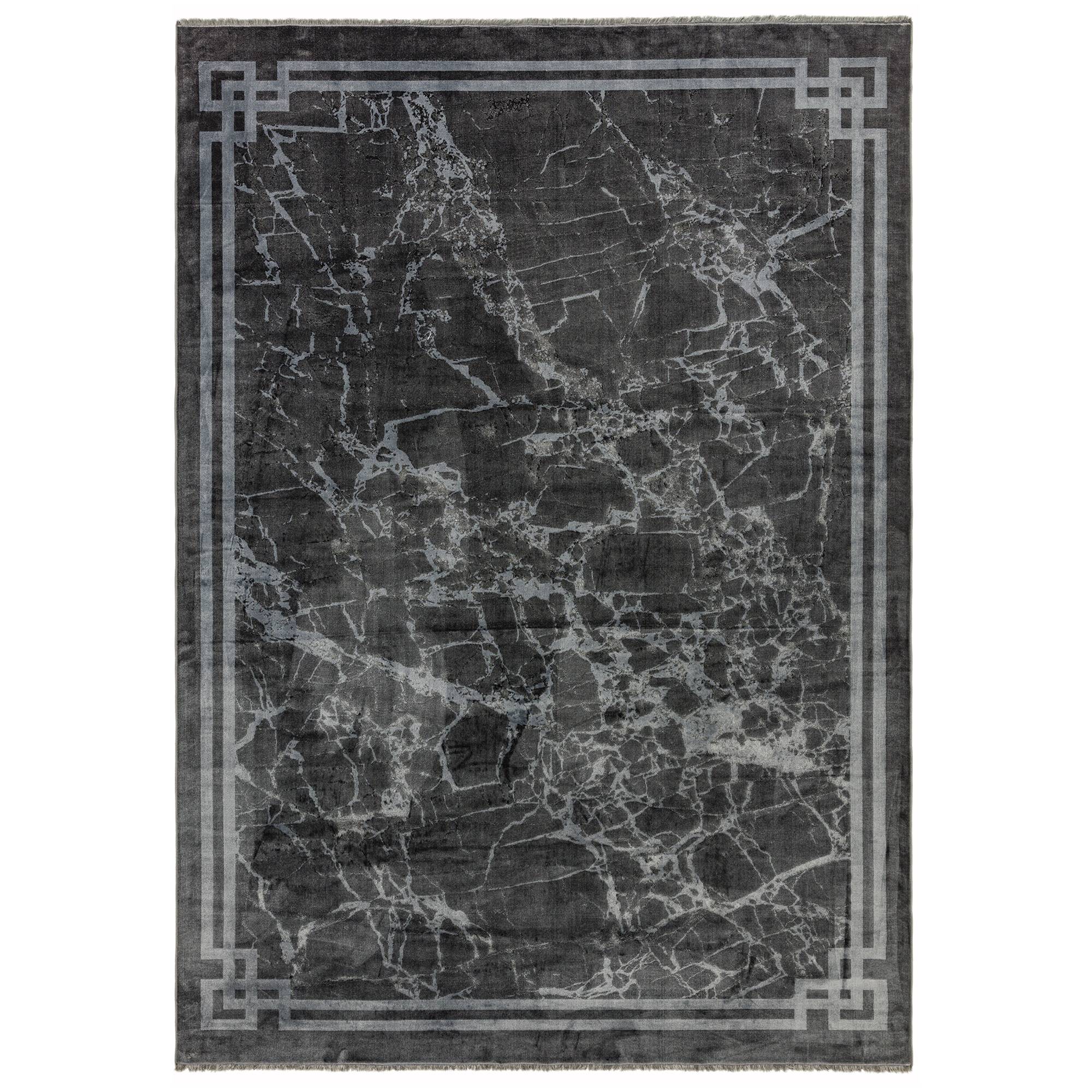 Zehraya Grey Border Rug ZE03