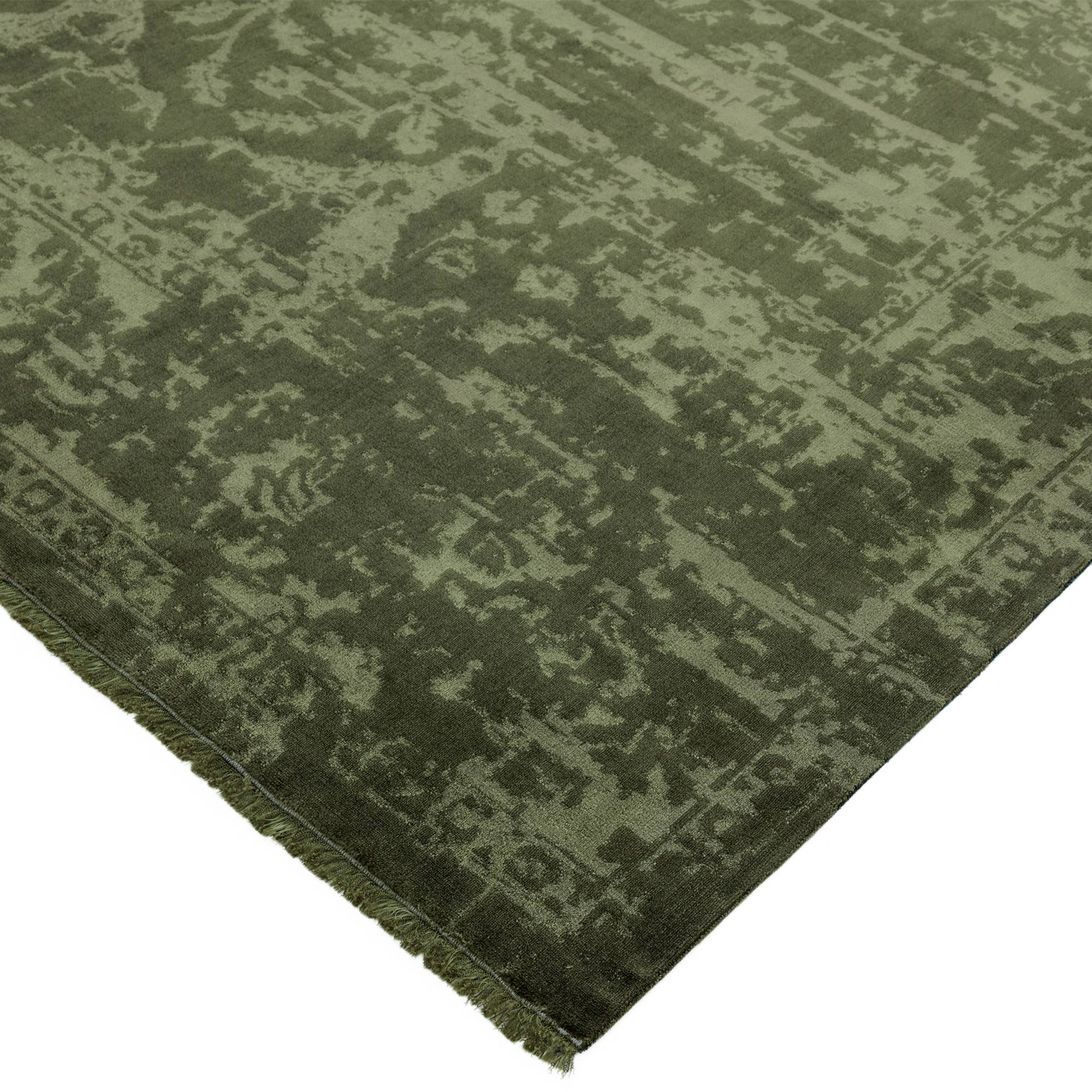 Zehraya Green Abstract Rug ZE06