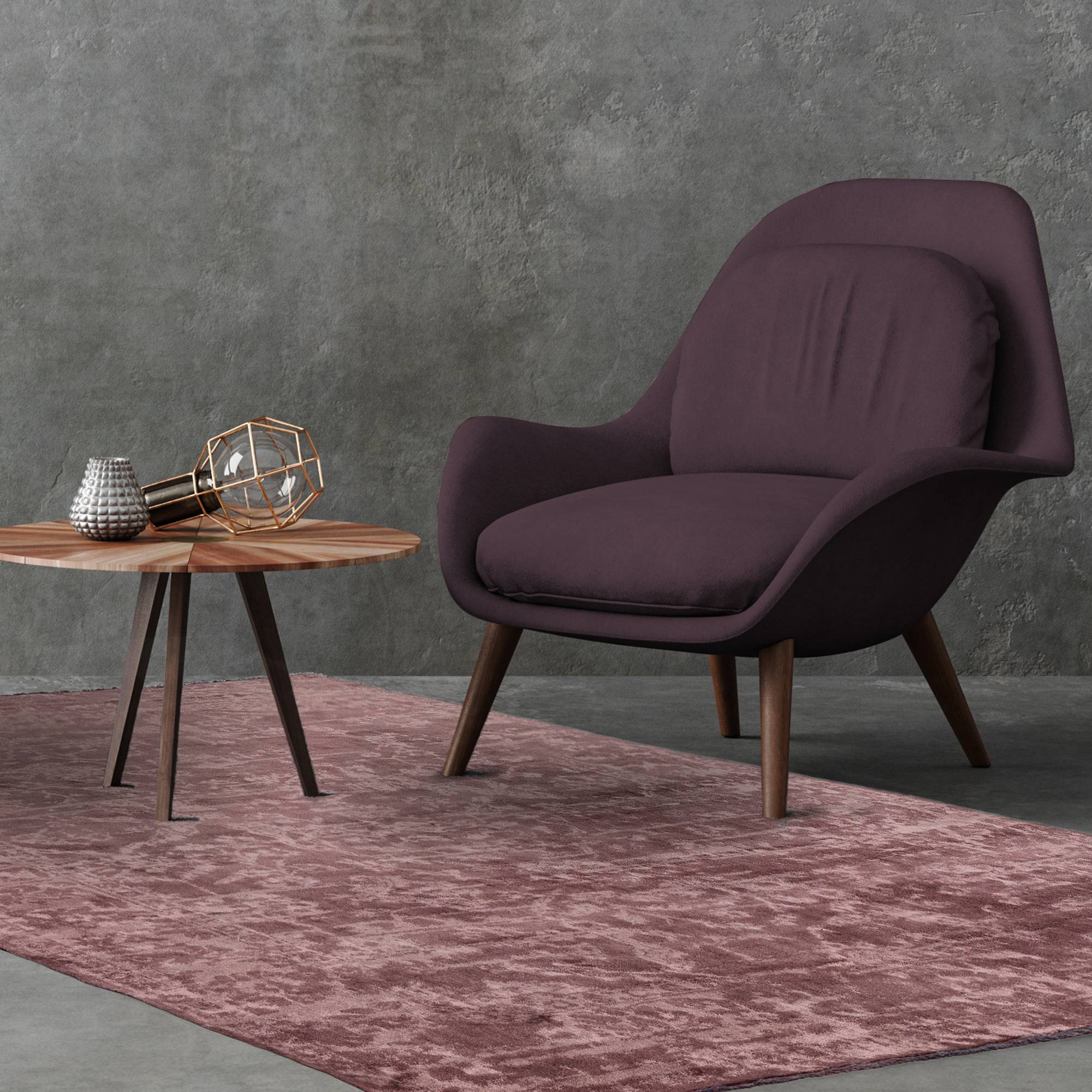 Zehraya Cranberry Abstract Rug ZE08