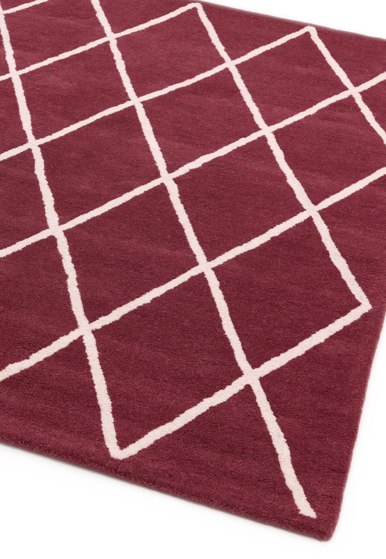 Albany Diamond Berry Hand Tufted Contemporary Wool Rug