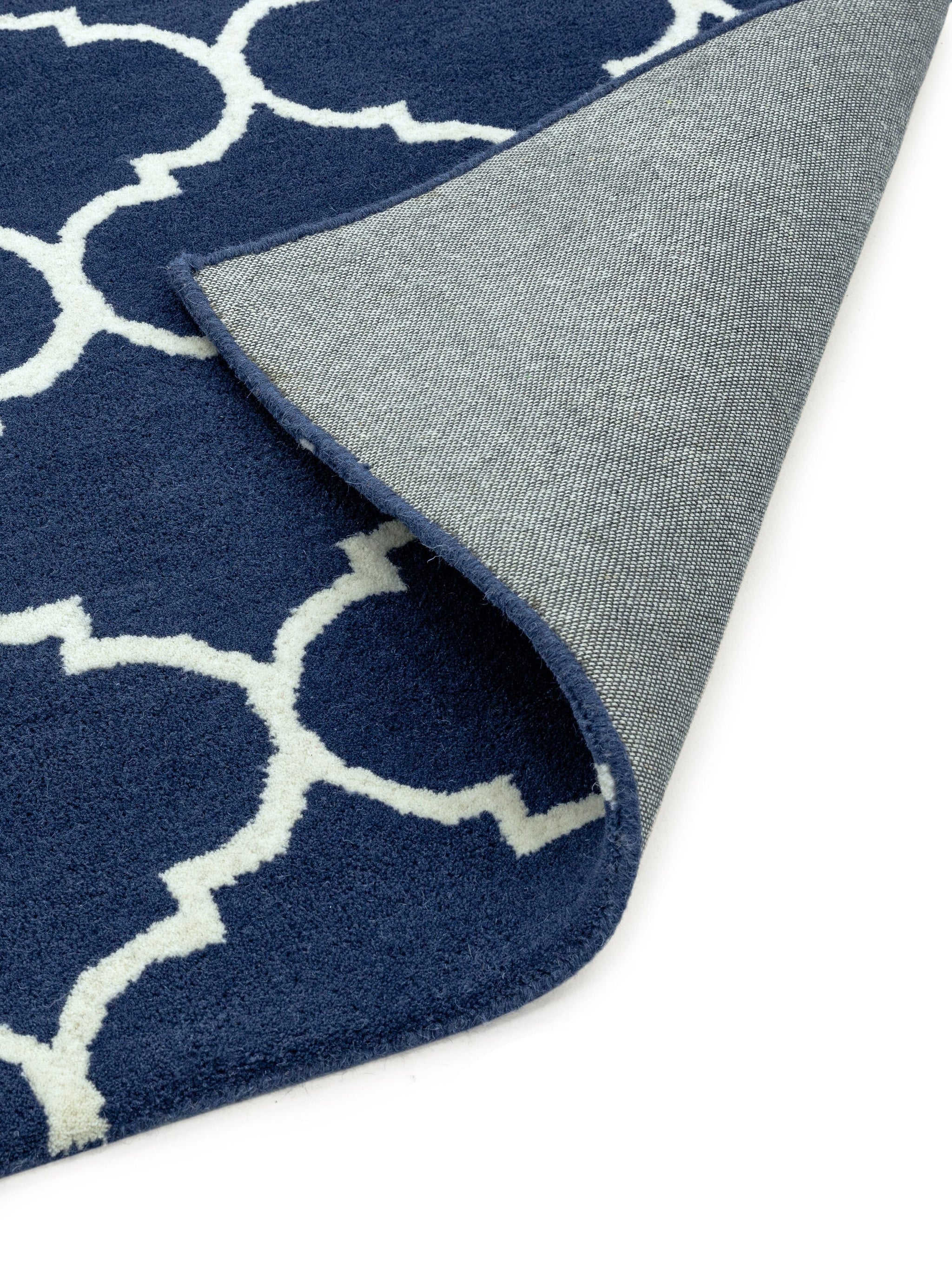 Albany Ogee Blue Hand Tufted Contemporary Wool Rug