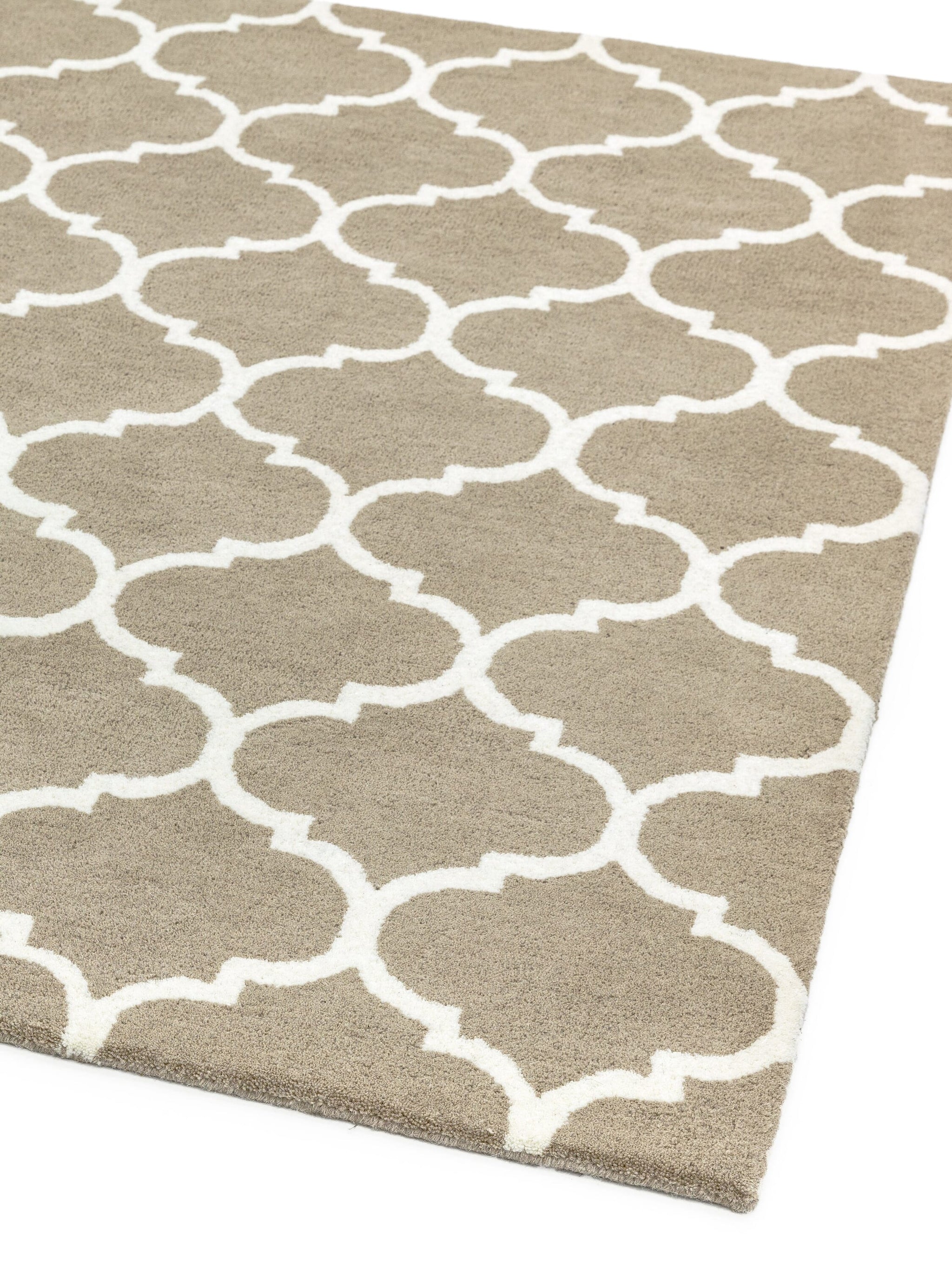 Albany Ogee Camel Hand Tufted Contemporary Wool Rug