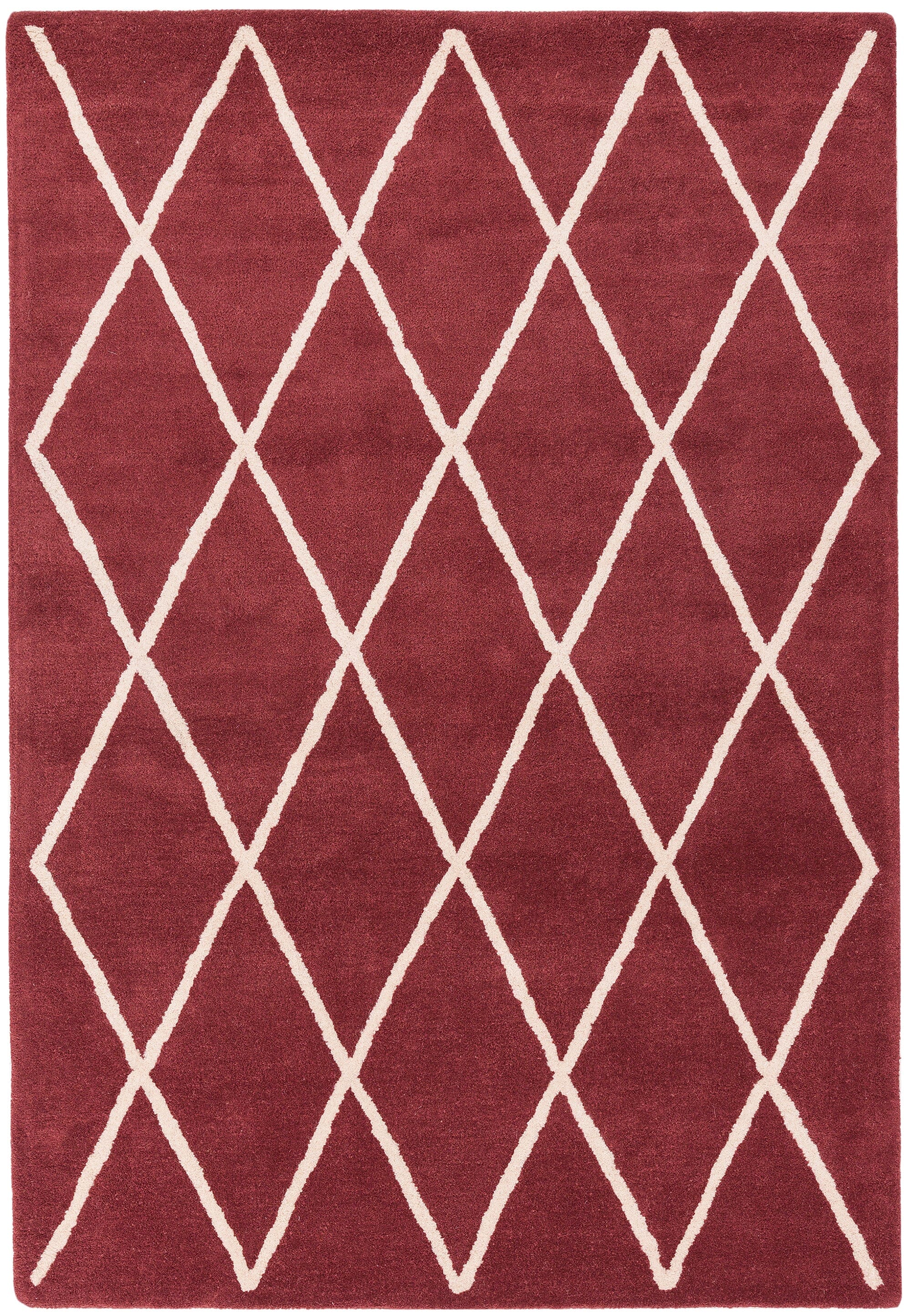 Albany Diamond Berry Hand Tufted Contemporary Wool Rug