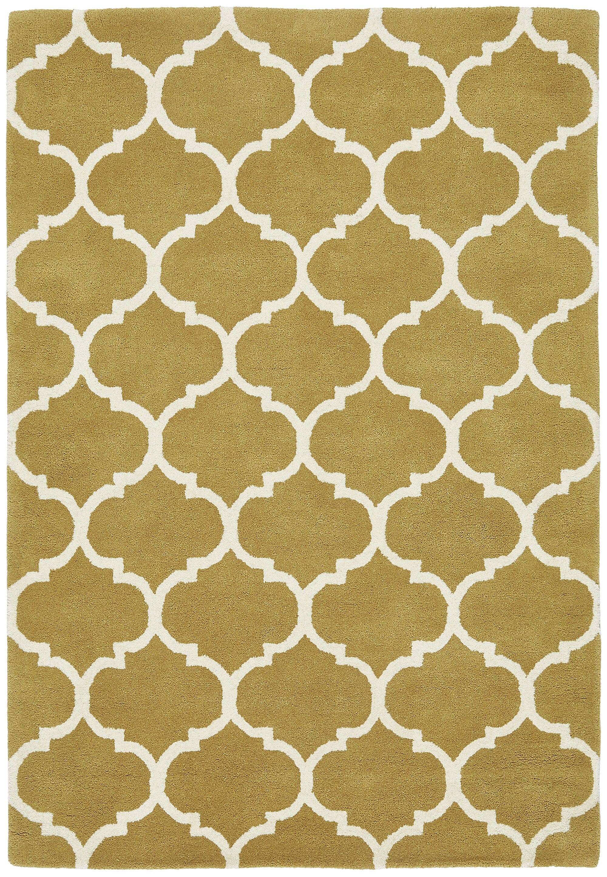 Albany Ogee Ochre Hand Tufted Contemporary Wool Rug