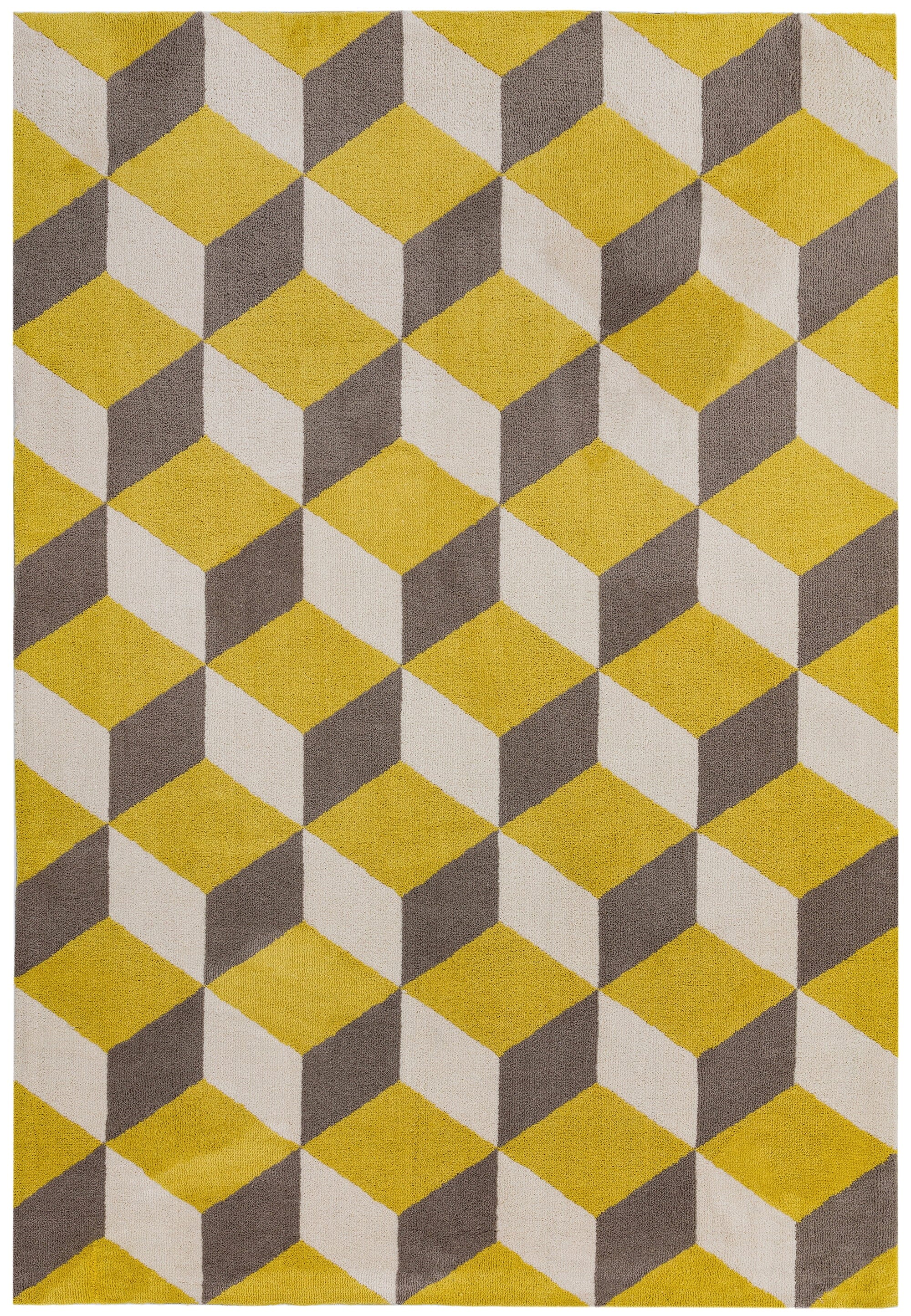 Arlo Yellow Block Geometric Rug AR09