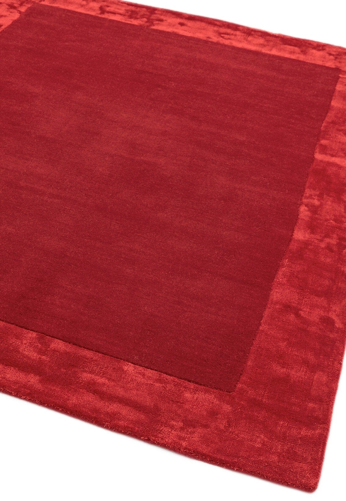Ascot Red Hand Woven Wool and Viscose Border Rug