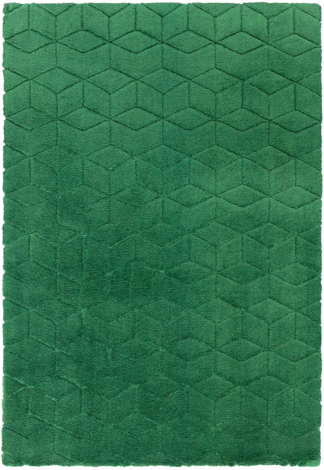 Cozy Green Soft Touch Geometric Rug