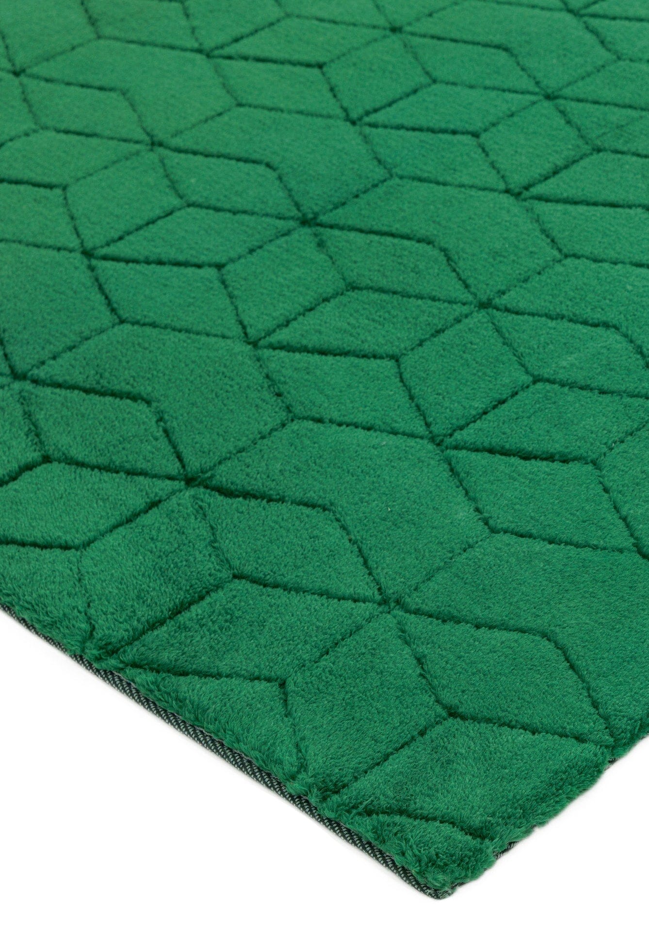 Cozy Green Soft Touch Geometric Rug
