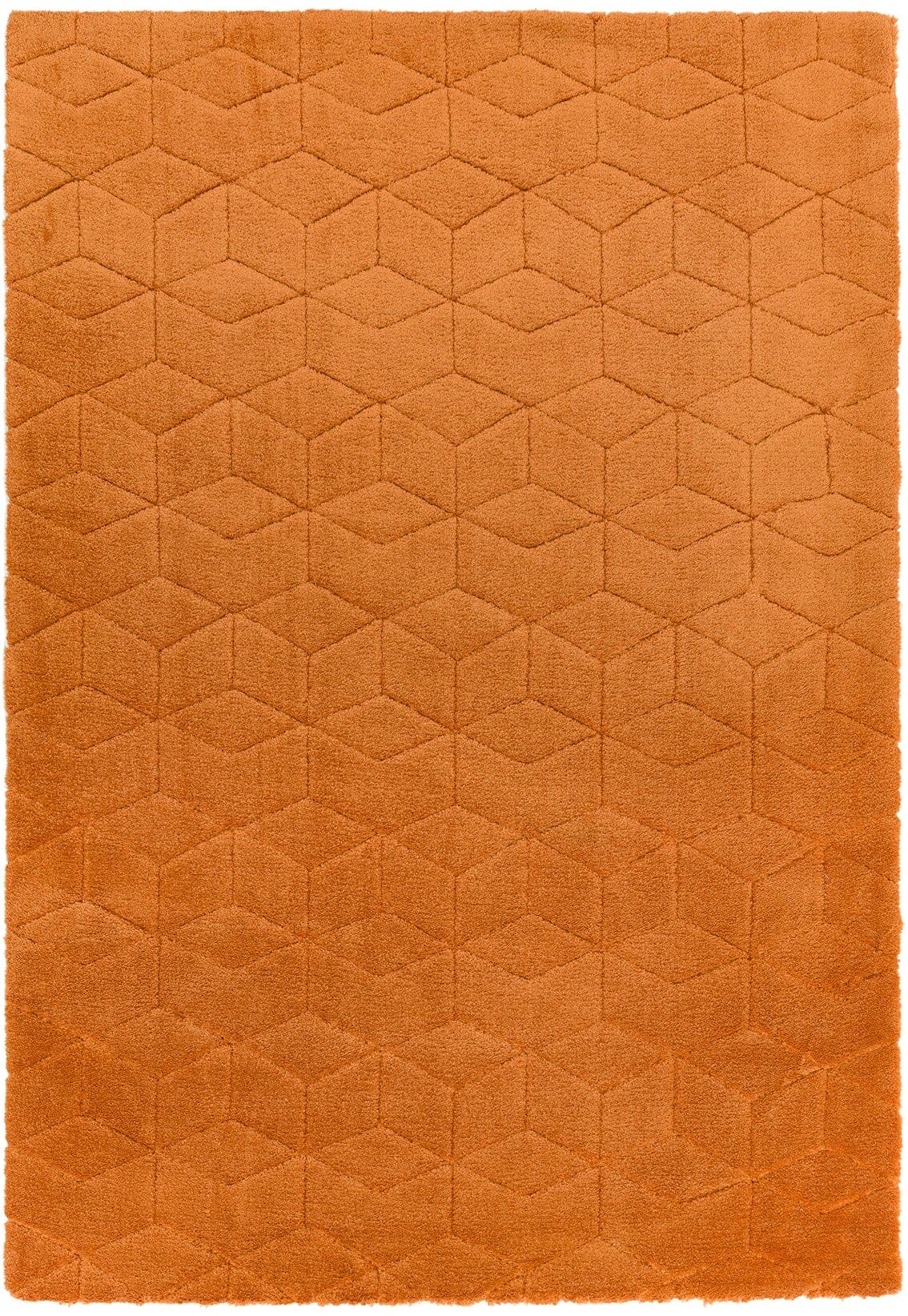 Cozy Orange Soft Touch Geometric Rug
