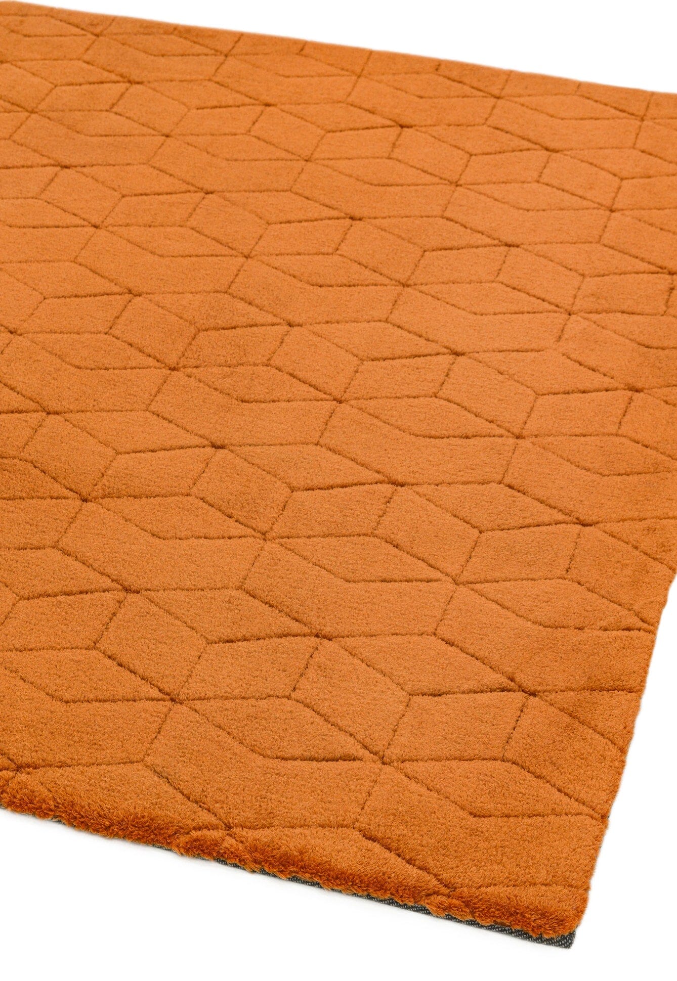 Cozy Orange Soft Touch Geometric Rug