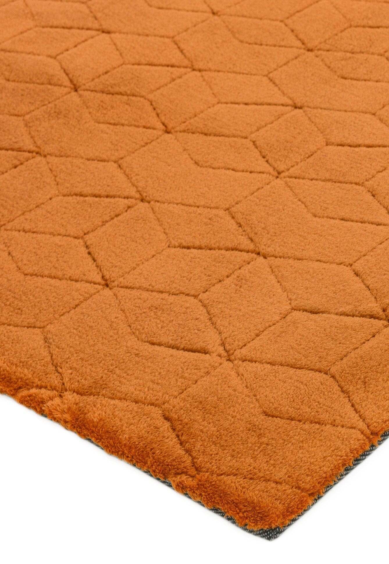 Cozy Orange Soft Touch Geometric Rug