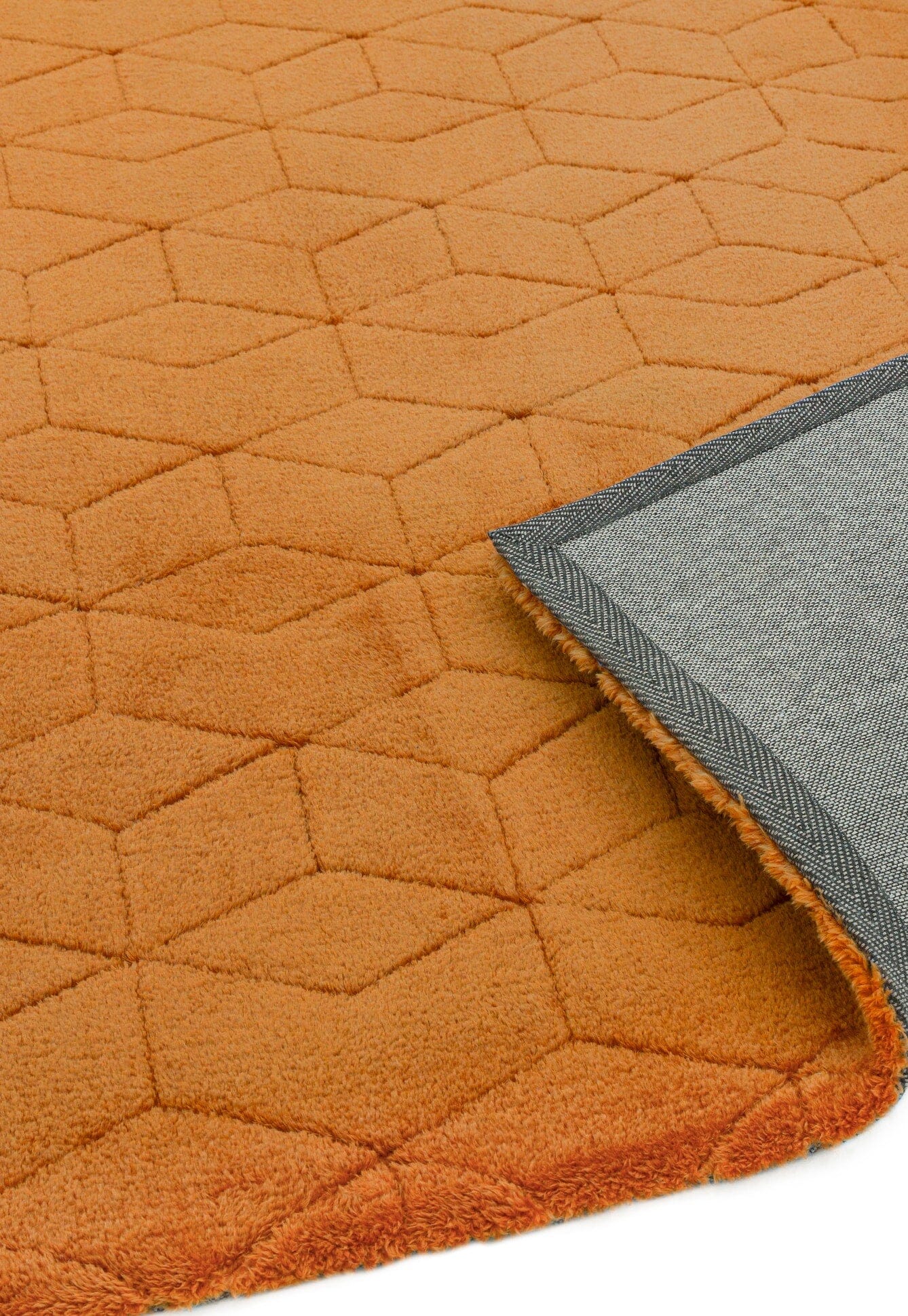 Cozy Orange Soft Touch Geometric Rug