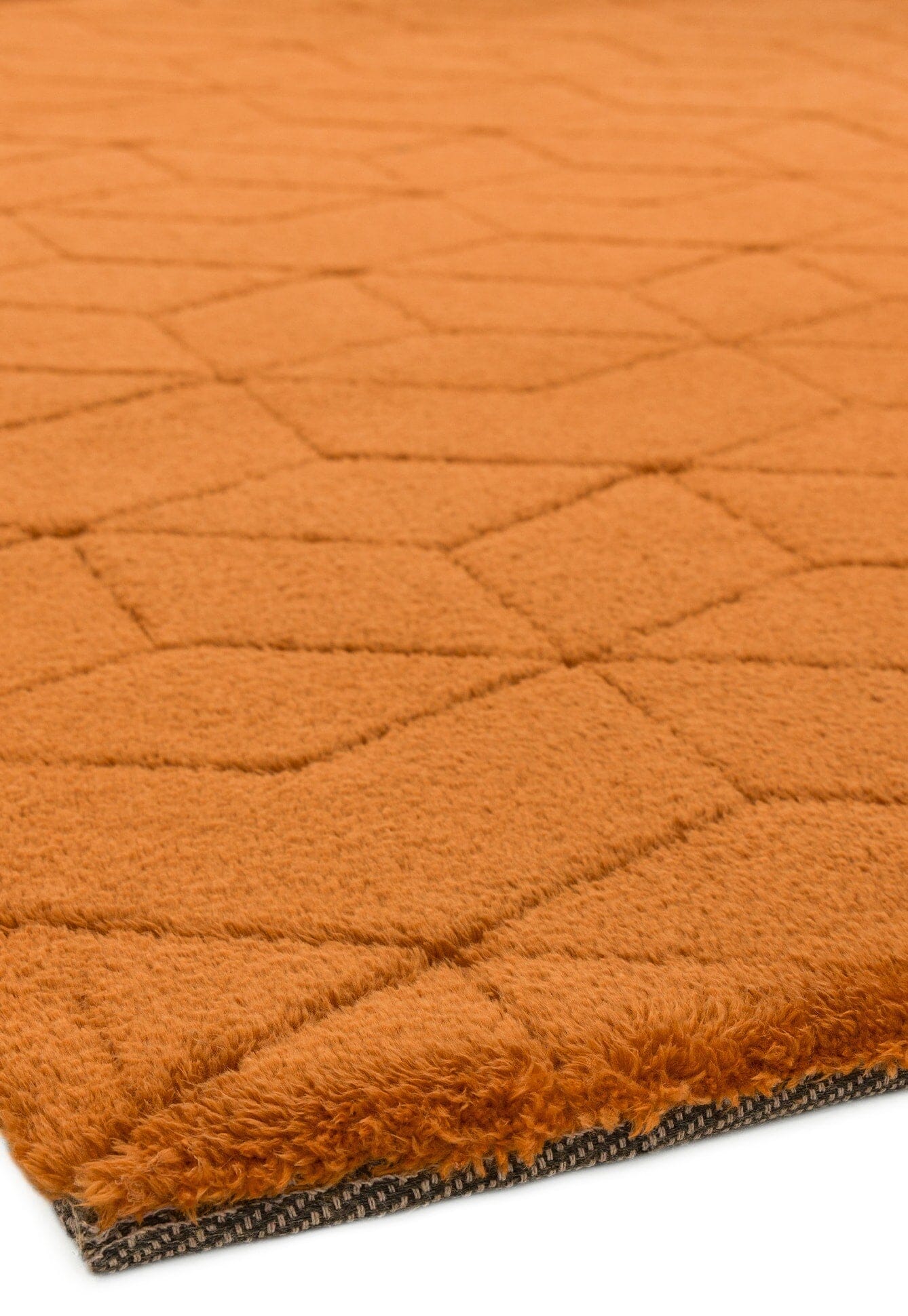 Cozy Orange Soft Touch Geometric Rug