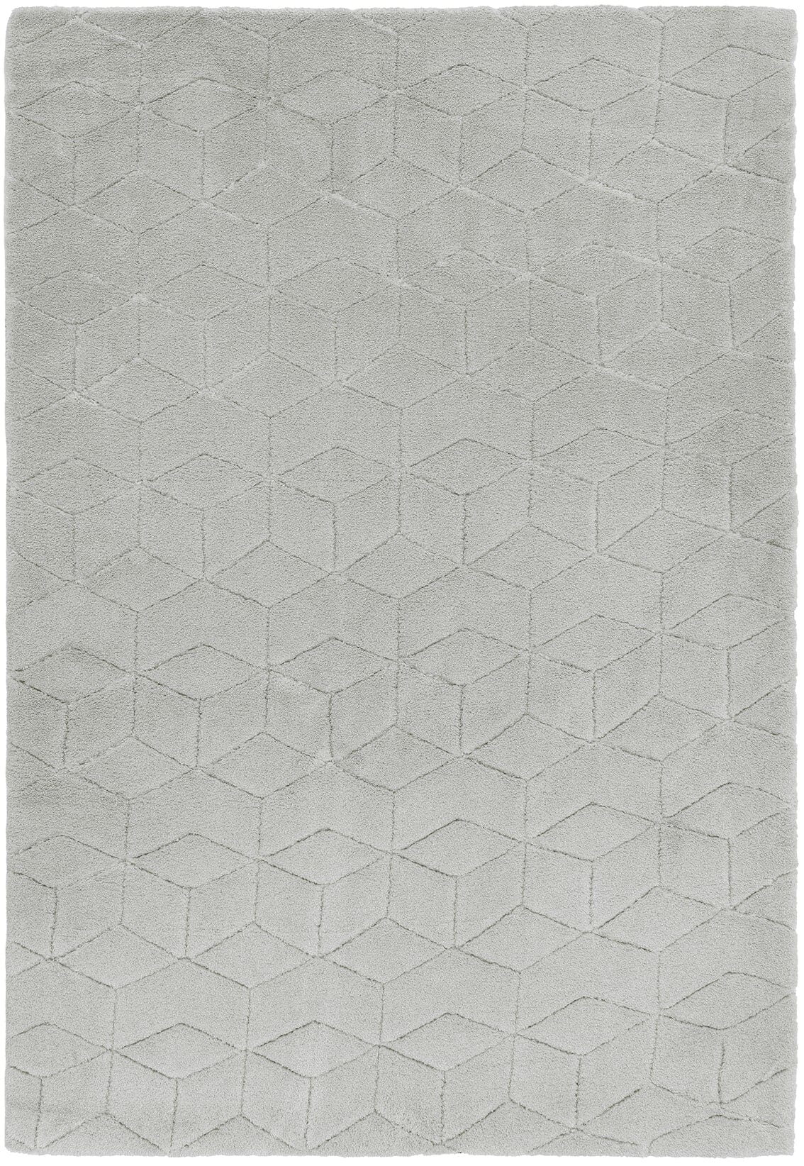 Cozy Silver Soft Touch Geometric Rug