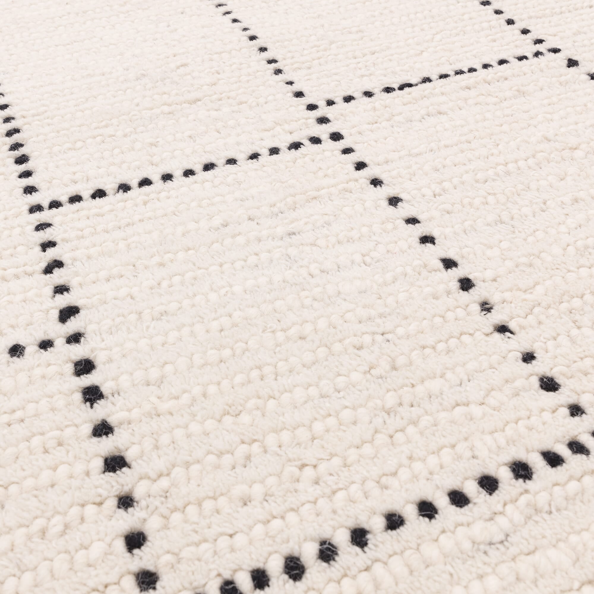 Nepal Cream Black Tile Rug