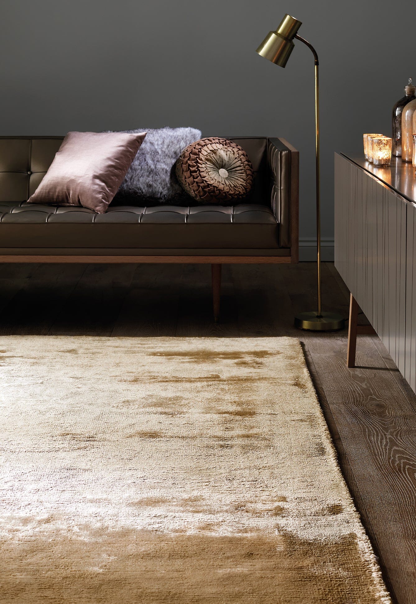 Dolce Gold Hand Woven Viscose Rug