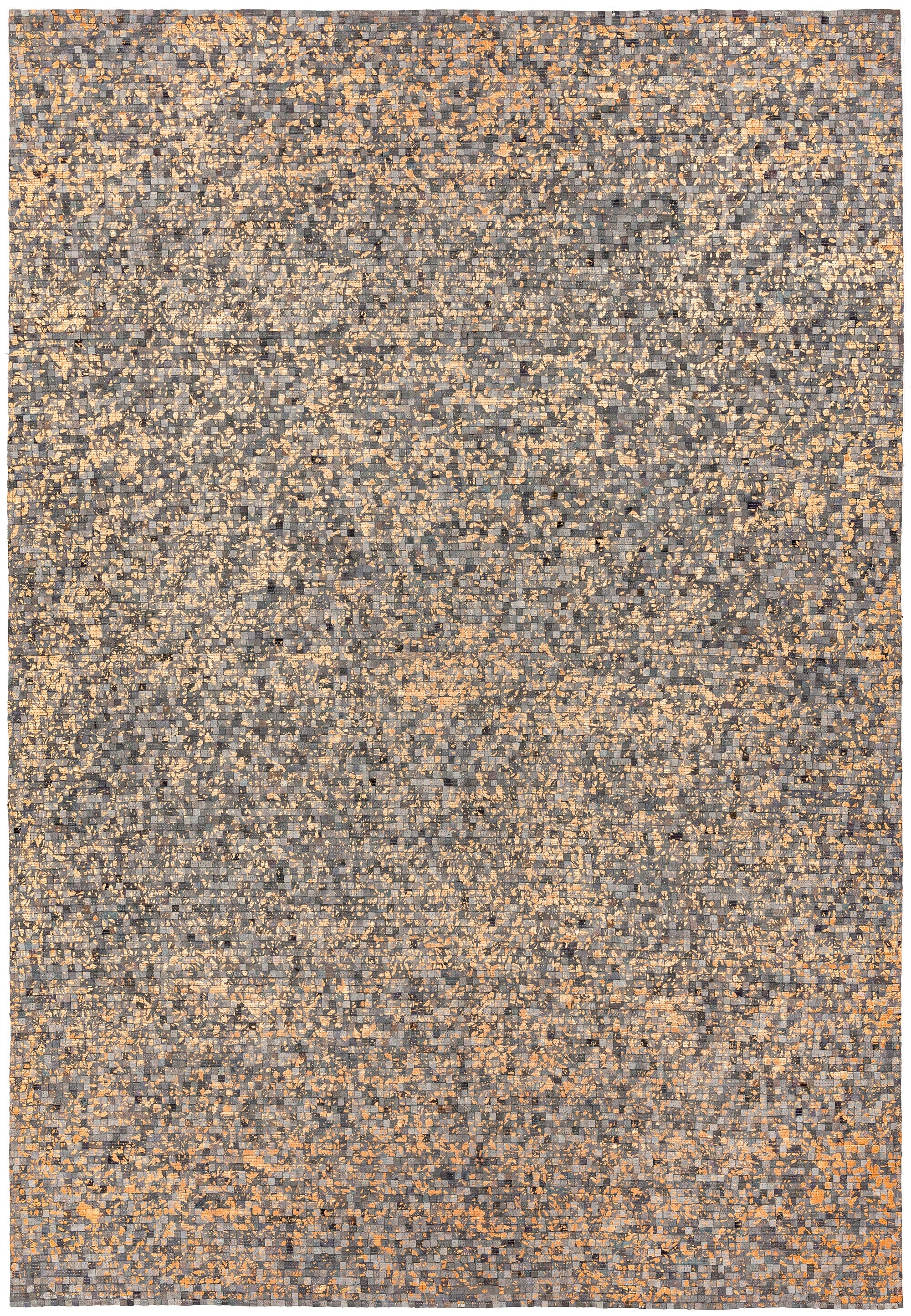 Elona Grey Mosaic Cowhide Leather Rug