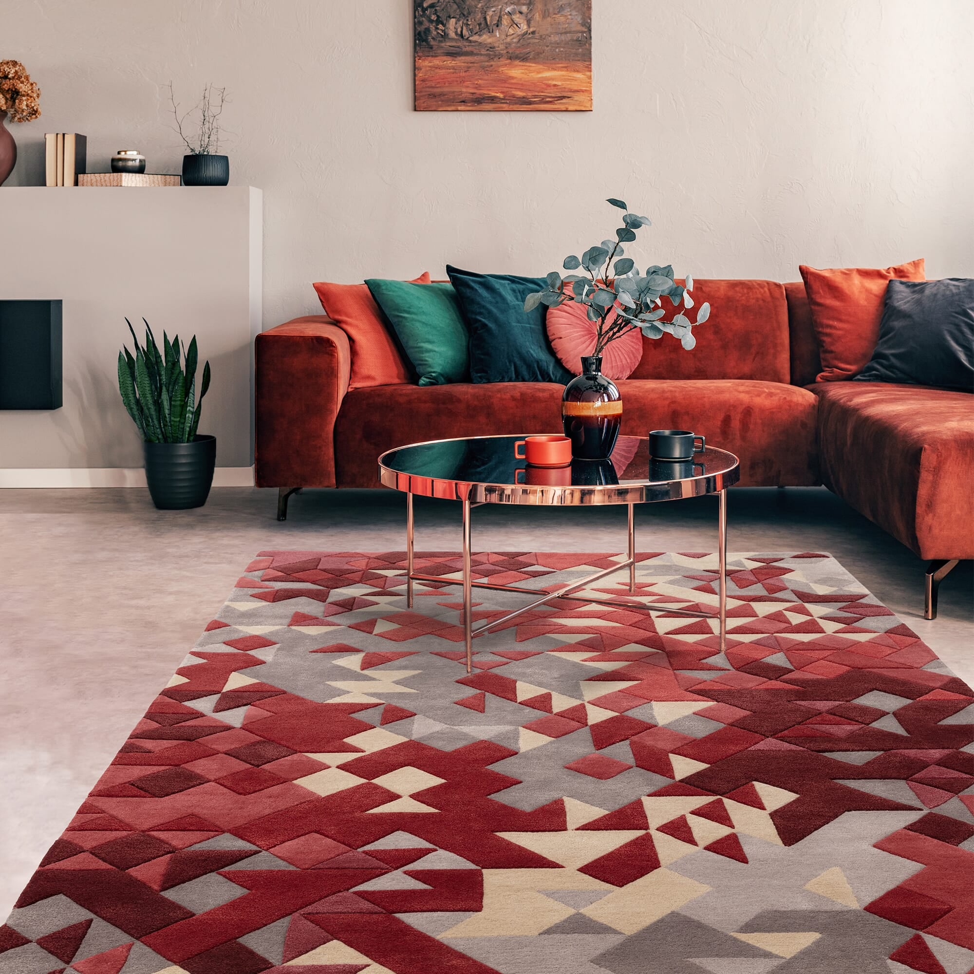 Enigma Red Multi Rug