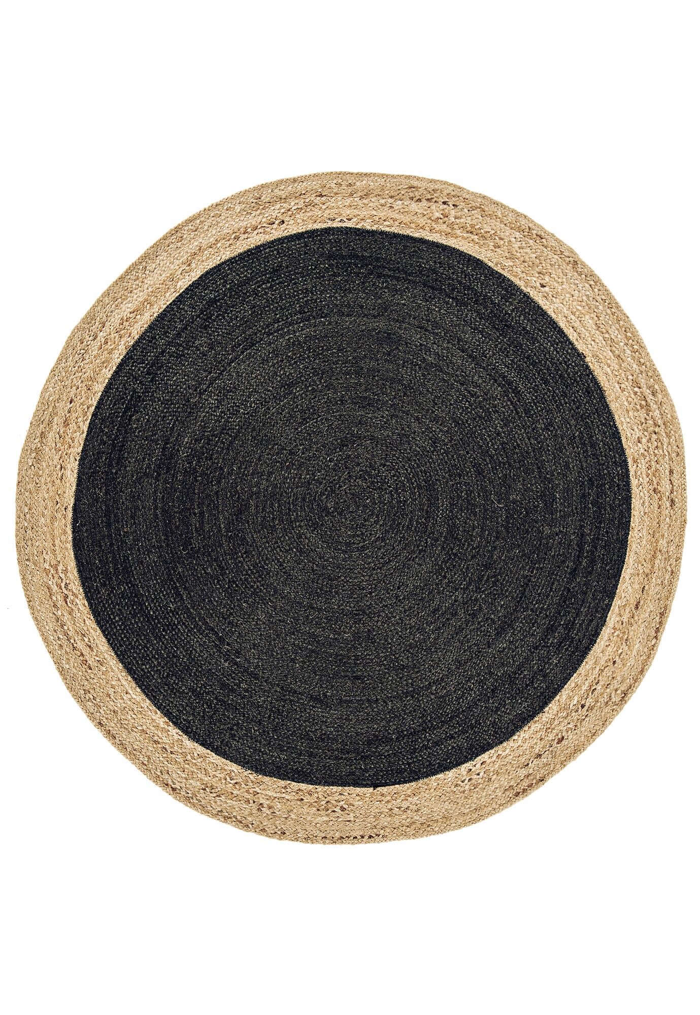 Faro Charcoal Reversible Jute Circular Rug