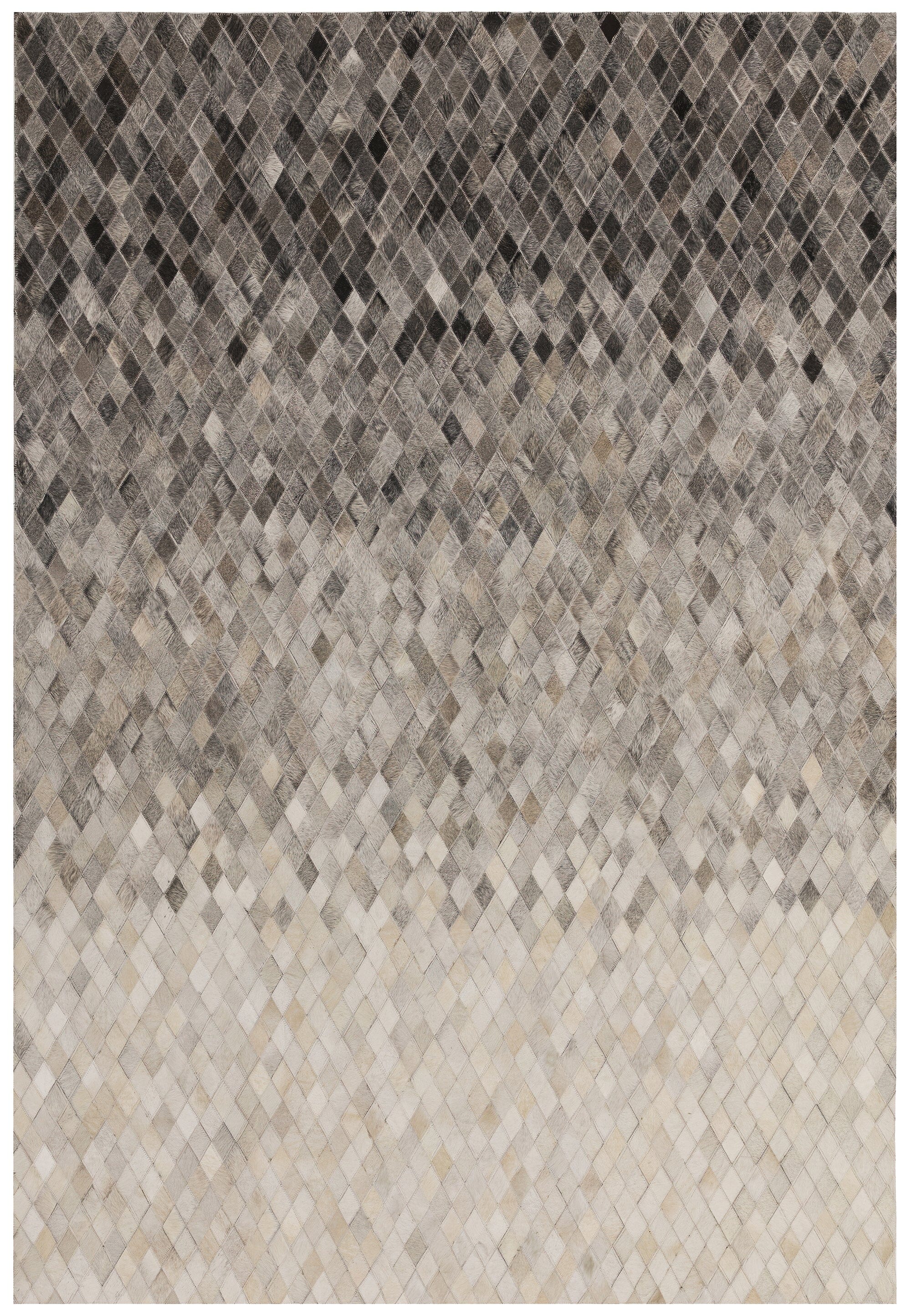Gaucho Diamond Ombre Cowhide Leather Rug