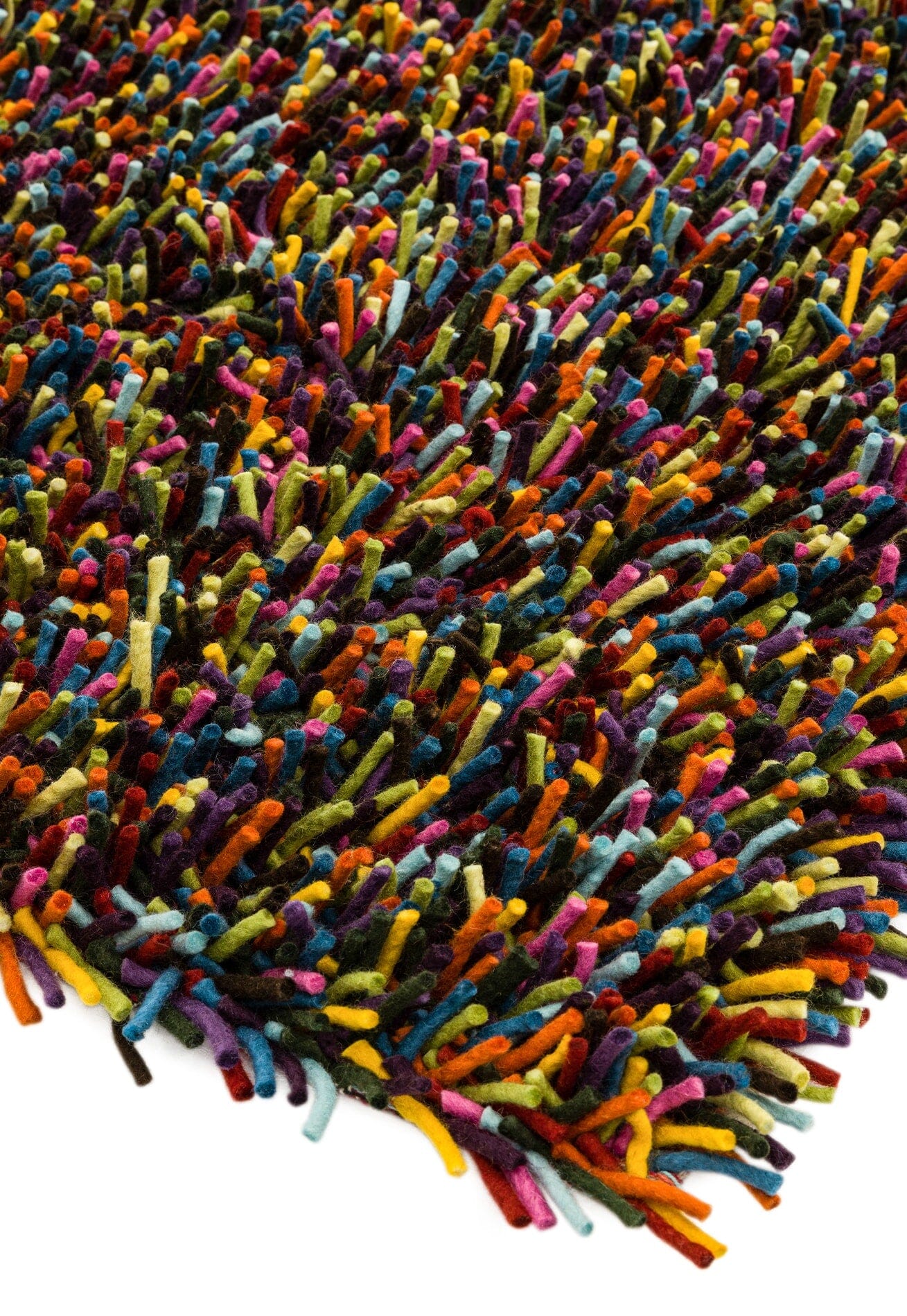 Genie Multi Colour Felted Wool Shaggy Rug