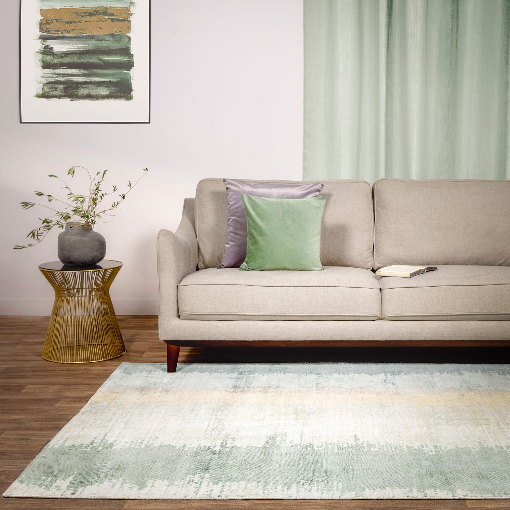 Juno Verdant 100% Viscose Screen Printed Rug