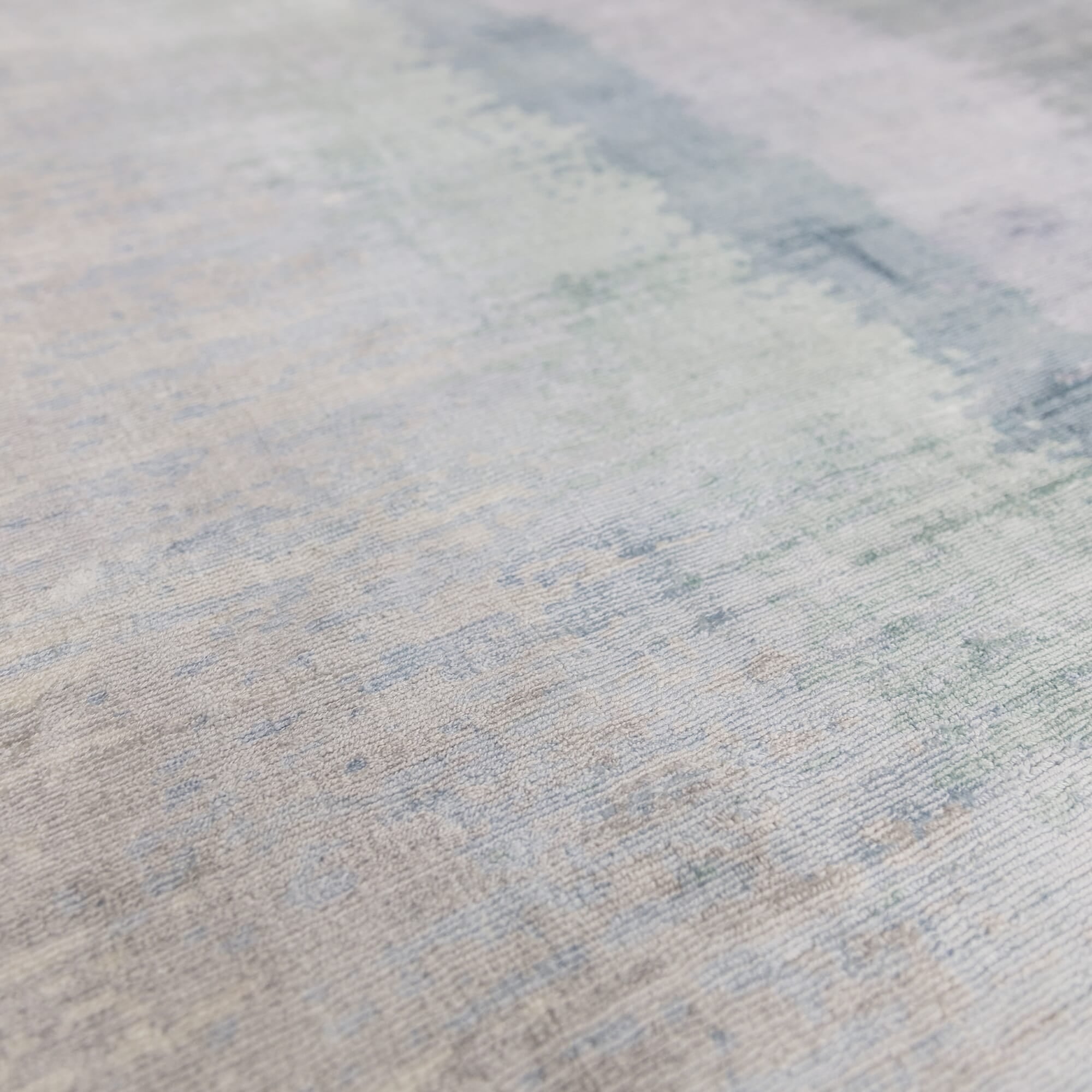 Alfombra Juno Aguamarina 100% Viscosa Impresa en Serigrafía  