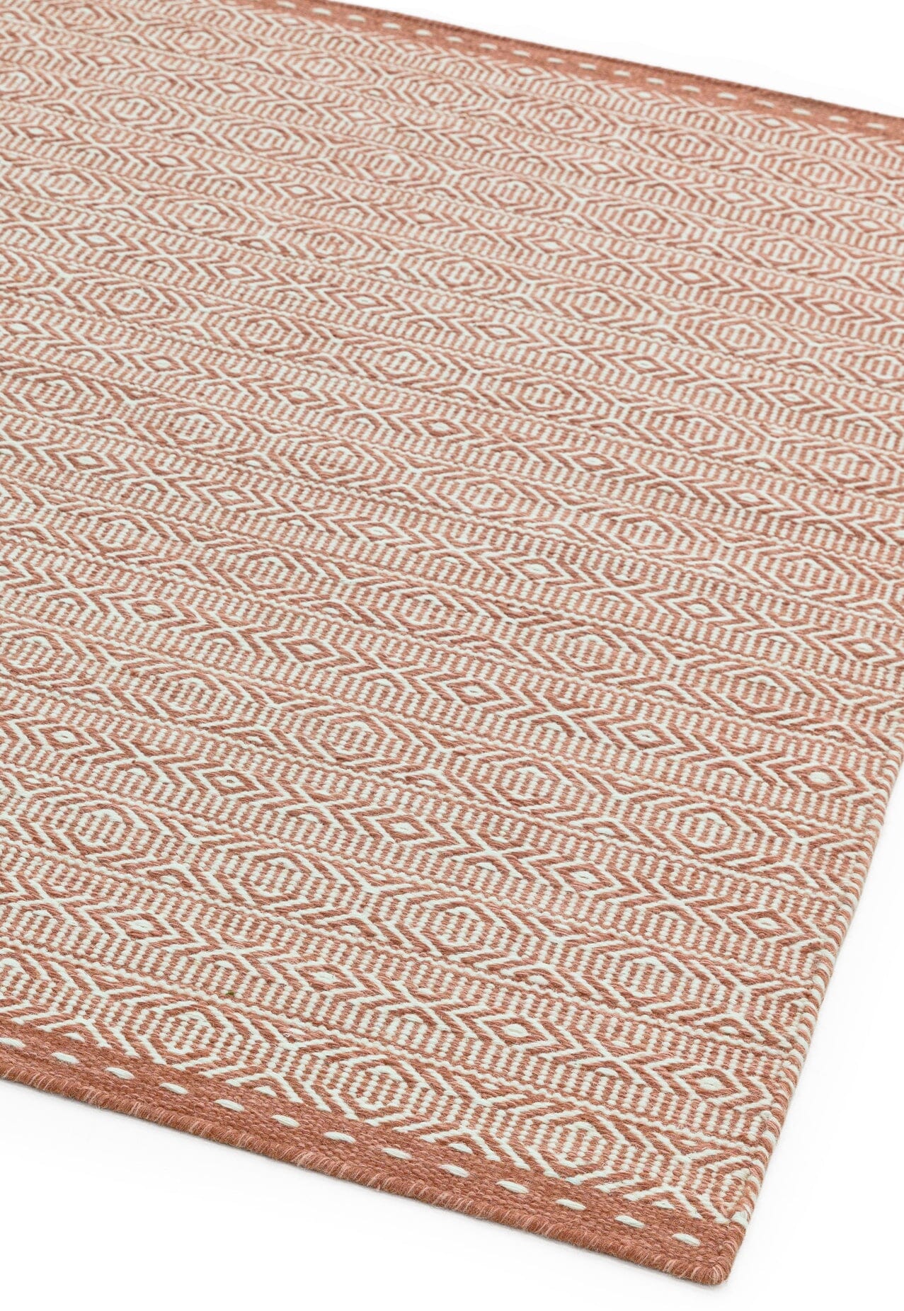 Knox Reversible Coral Wool Dhurrie Rug