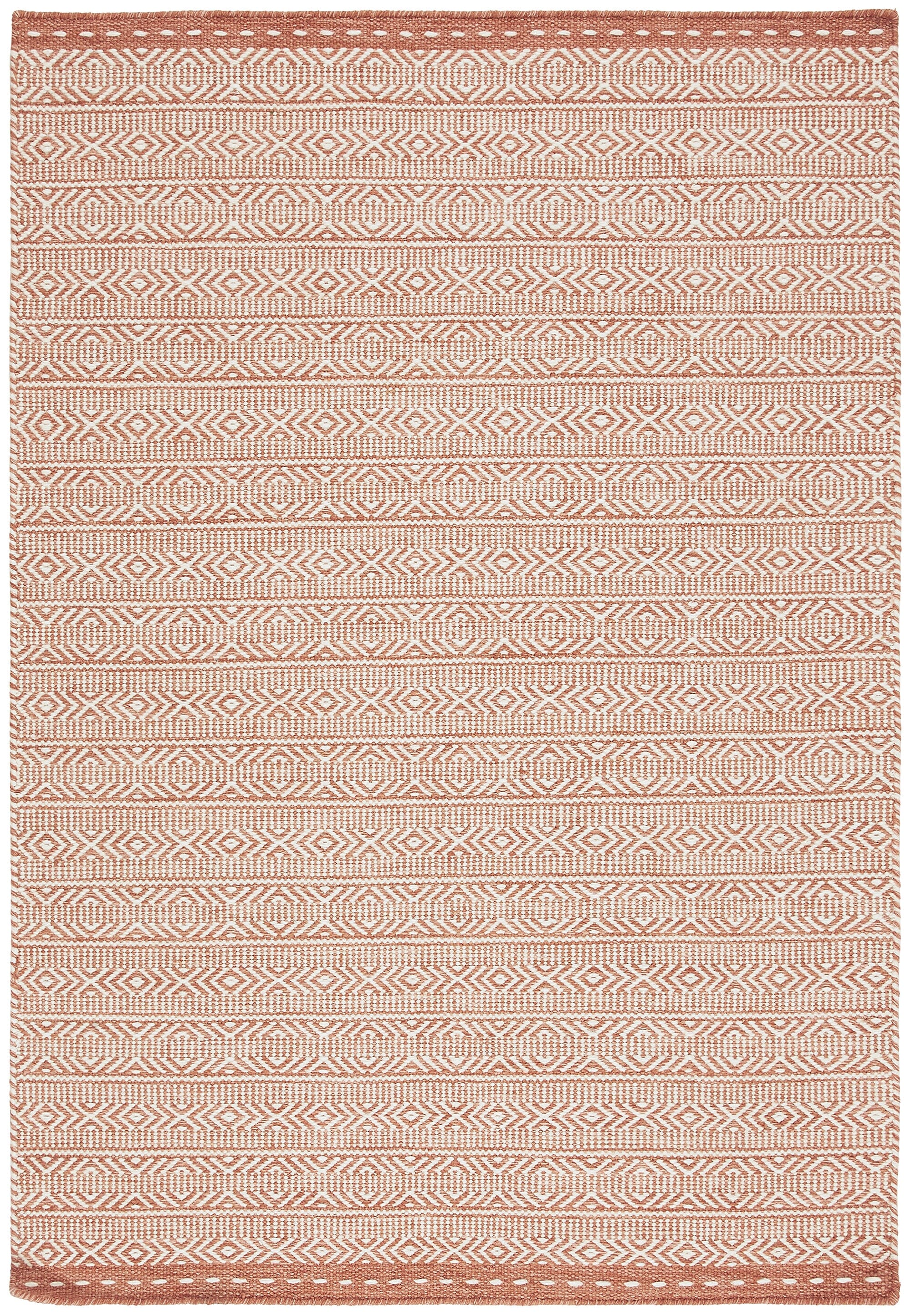 Knox Reversible Coral Wool Dhurrie Rug