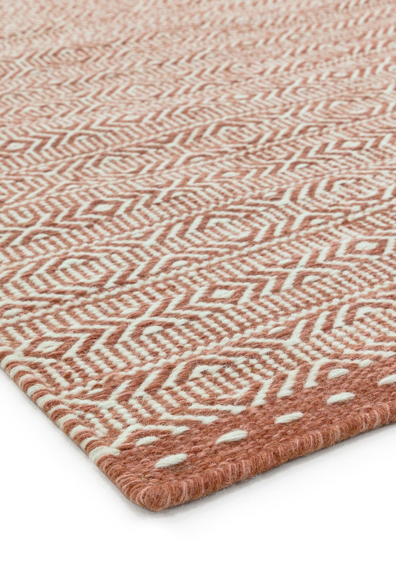 Knox Reversible Coral Wool Dhurrie Rug