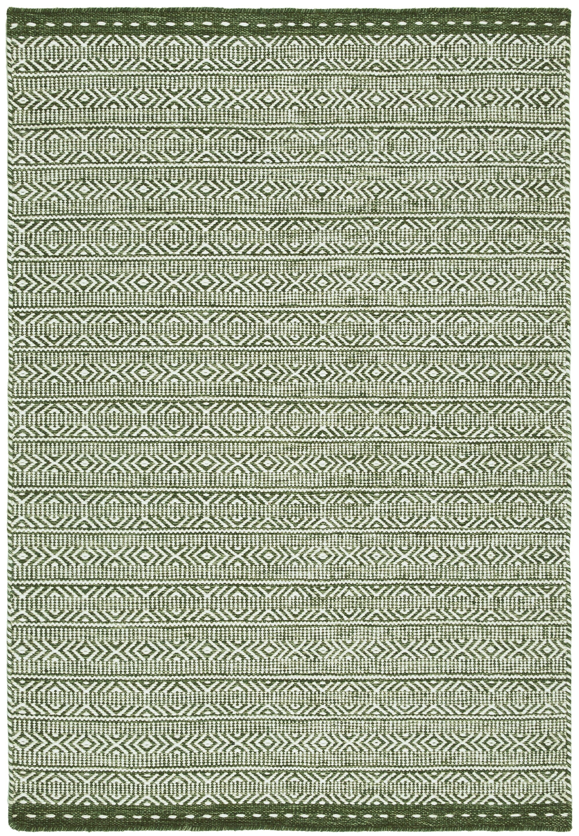 Knox Reversible Green Wool Dhurrie Rug