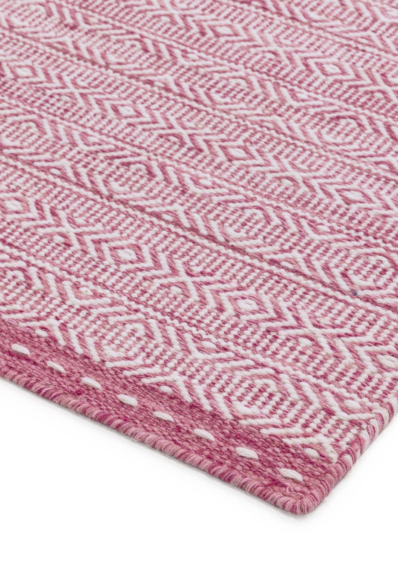 Knox Reversible Pink Wool Dhurrie Rug