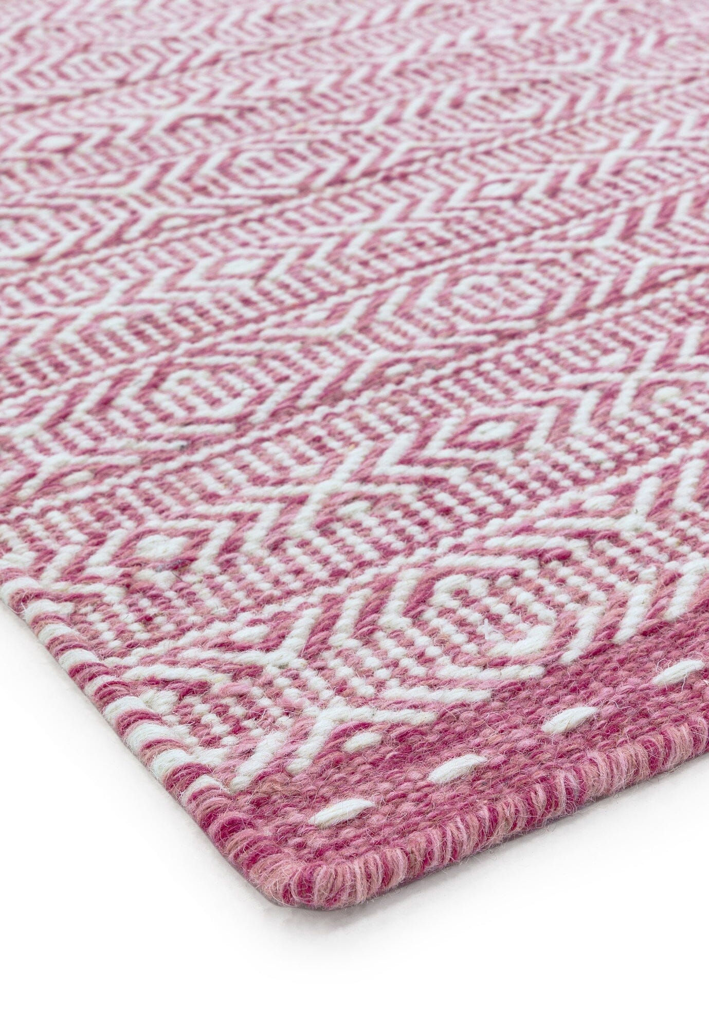 Knox Reversible Pink Wool Dhurrie Rug
