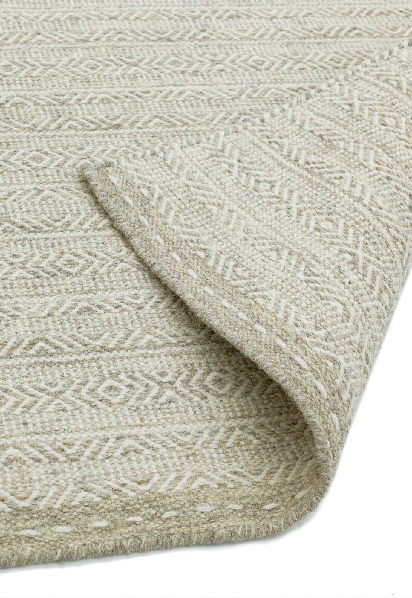 Knox Reversible Sand Wool Dhurrie Rug