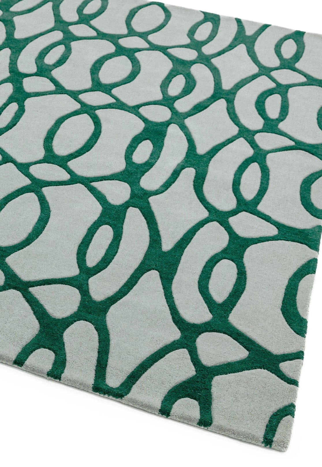 Matrix Wire Green Hand Tufted Wool Rug MAX38