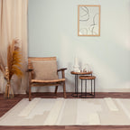 Alfombra geométrica Monty natural/crema para interior/exterior MN06
