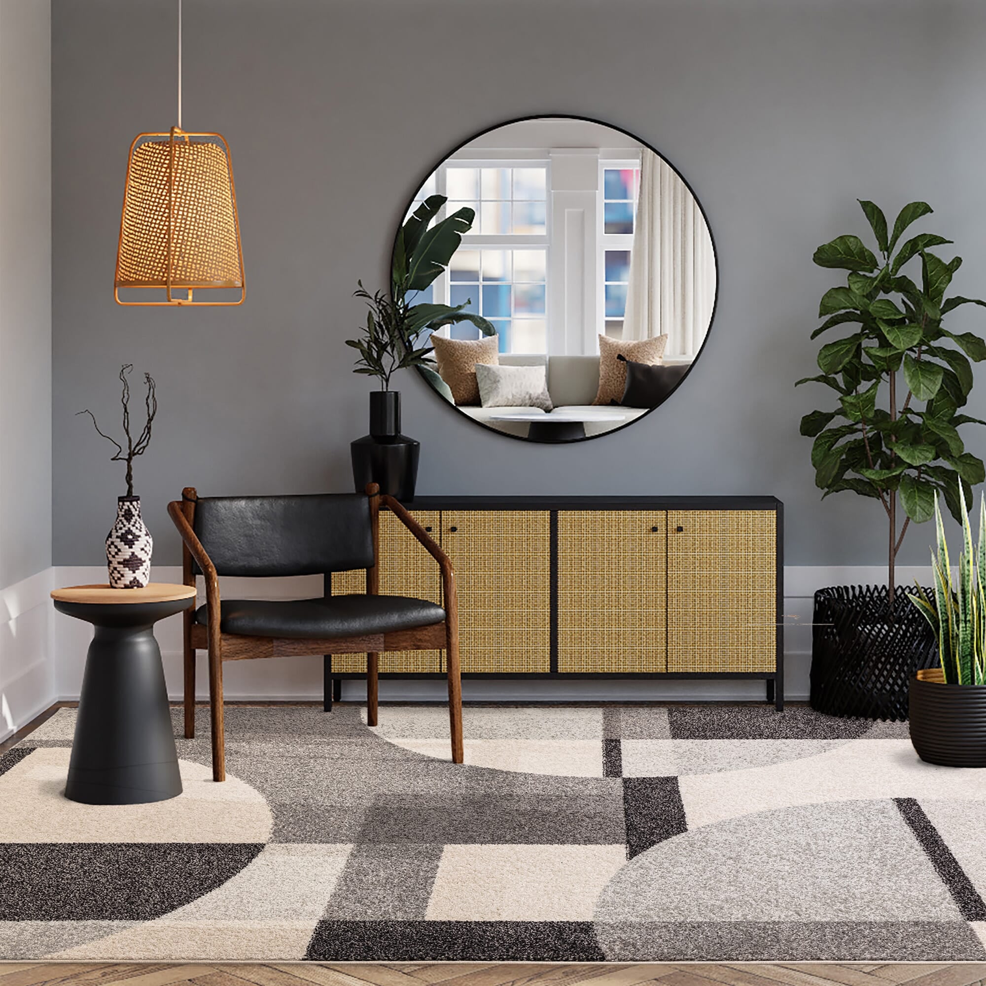 Muse MU20 Grey Art Deco Rug