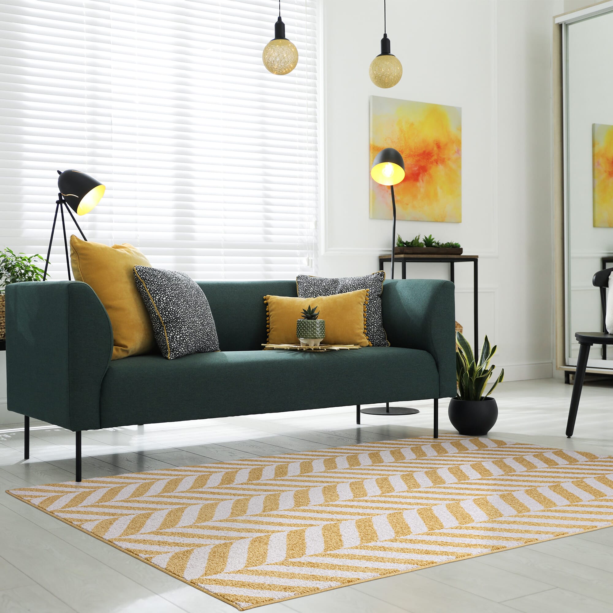 Muse MU08 Yellow Chevron Rug