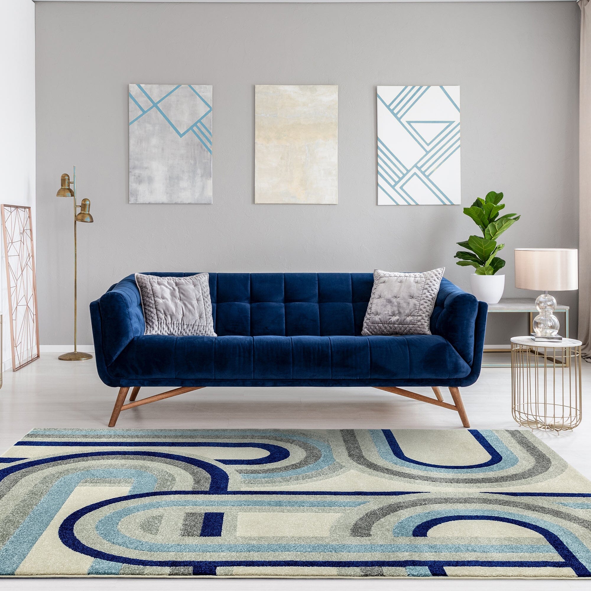 Alfombra Nova NV30 Retro Azul