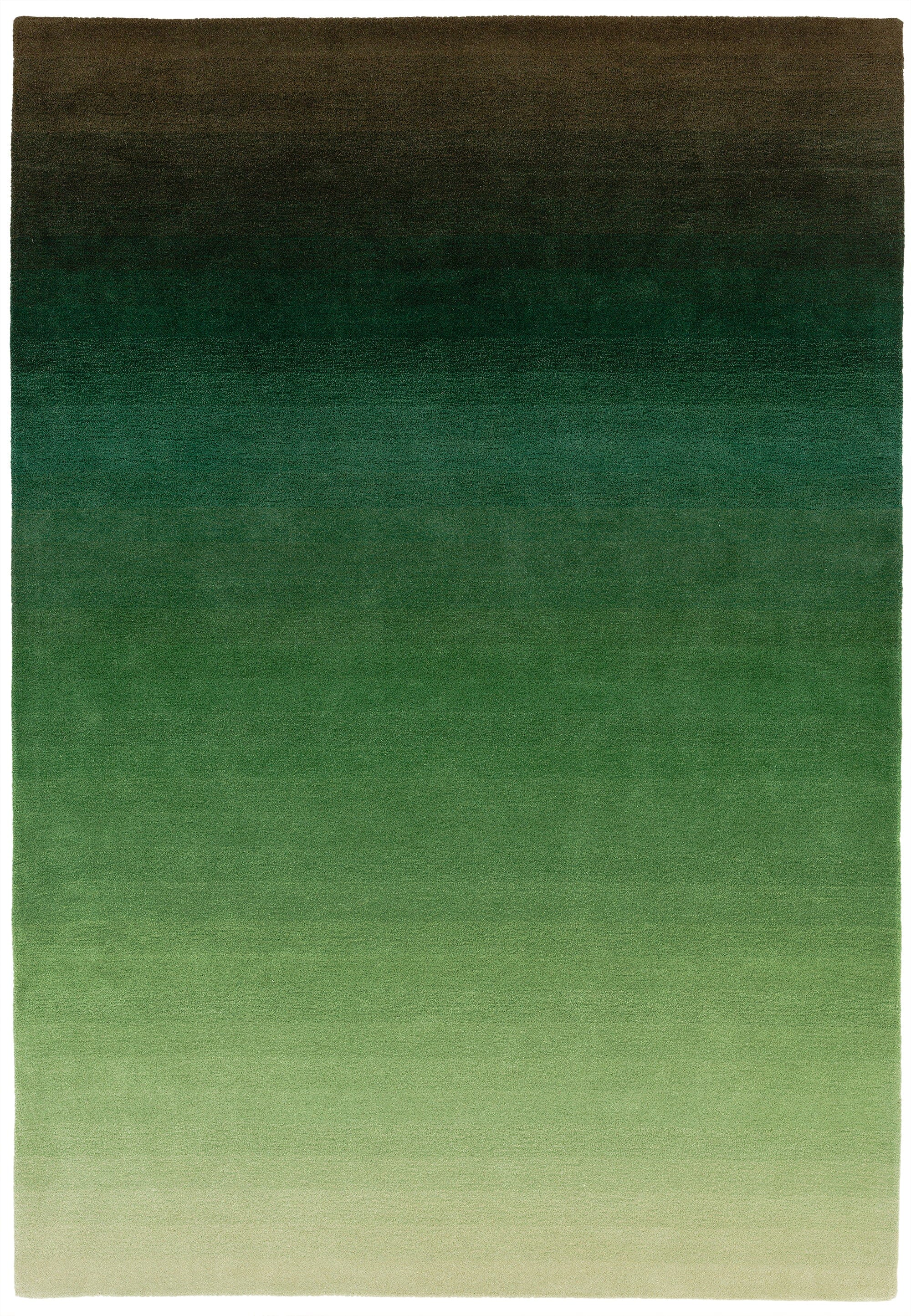 Ombre Green Wool Hand Tufted Rug