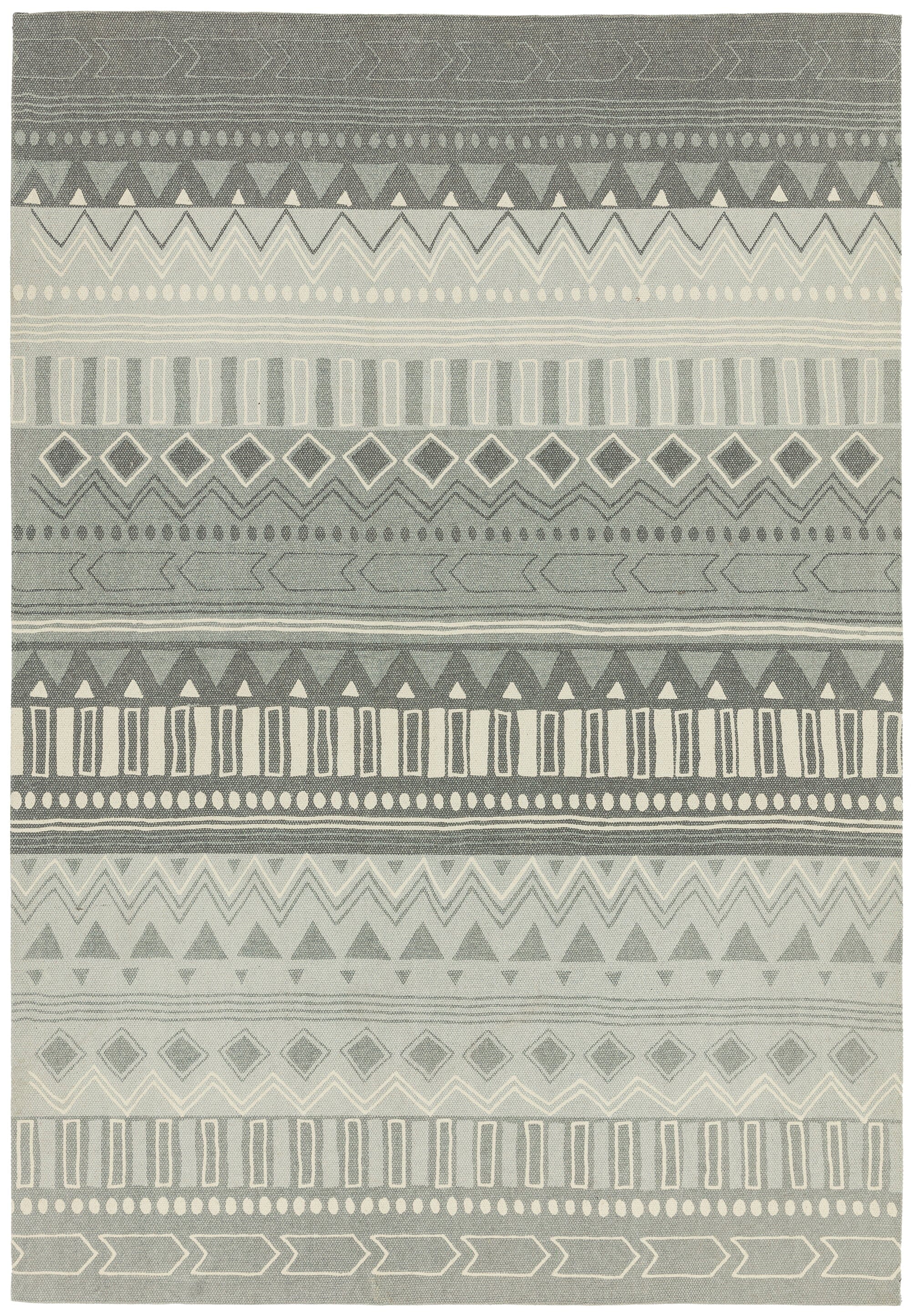 Onix Tribal Mix Grey 100% Cotton Hand Woven Rug ON10