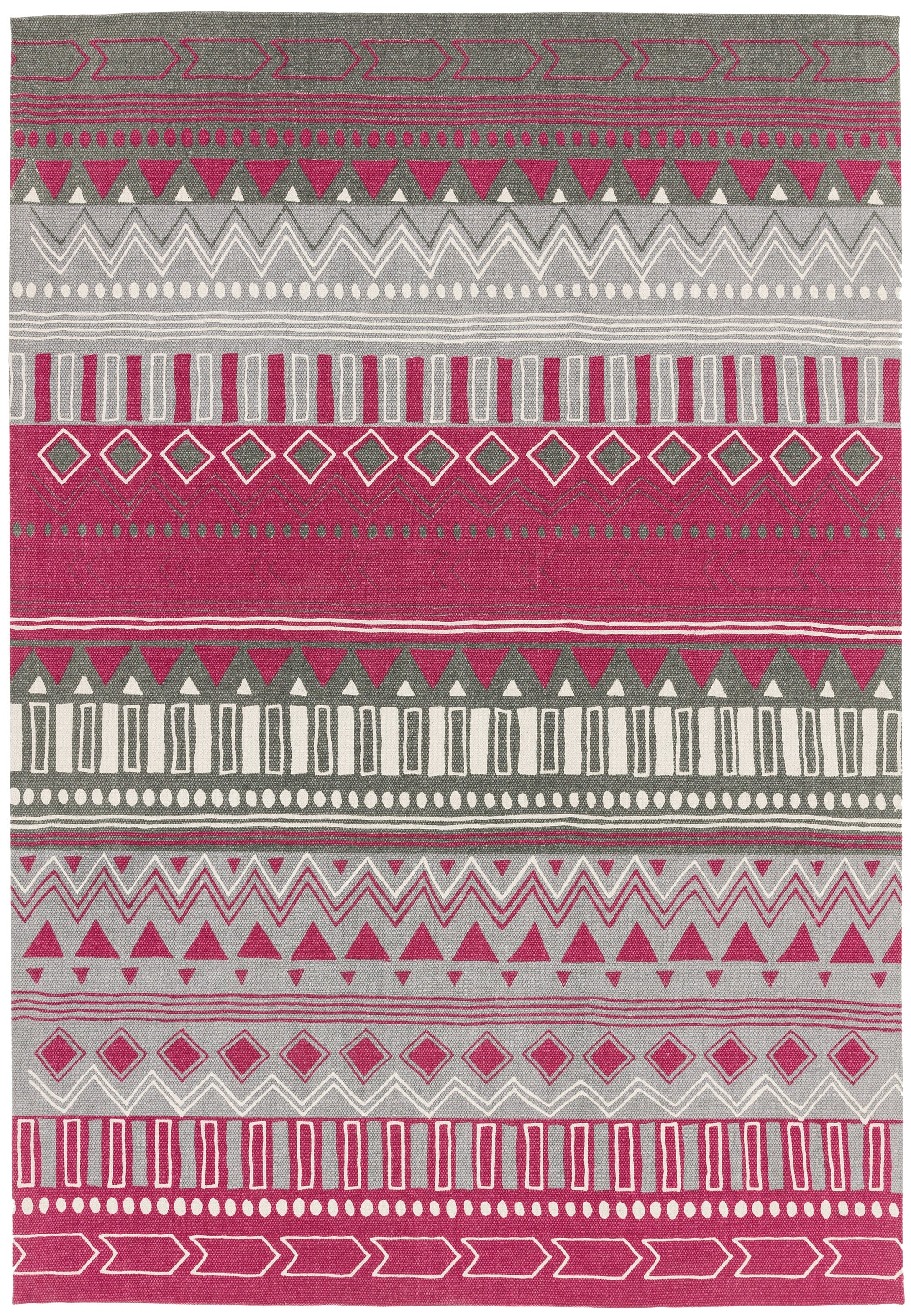 Onix Tribal Mix Berry 100% Cotton Hand Woven Rug ON15