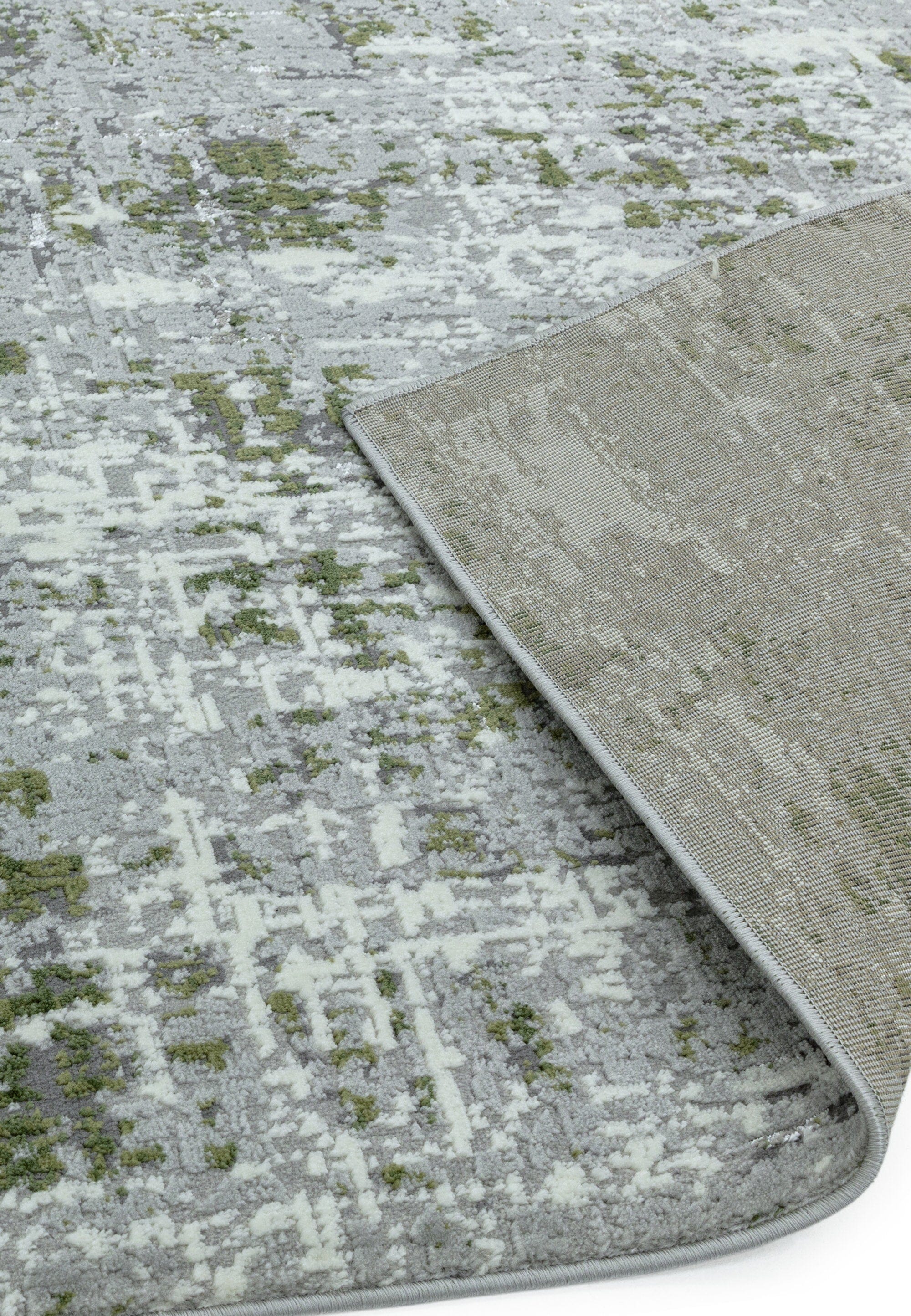 Orion Abstract Green Metallic Rug OR08