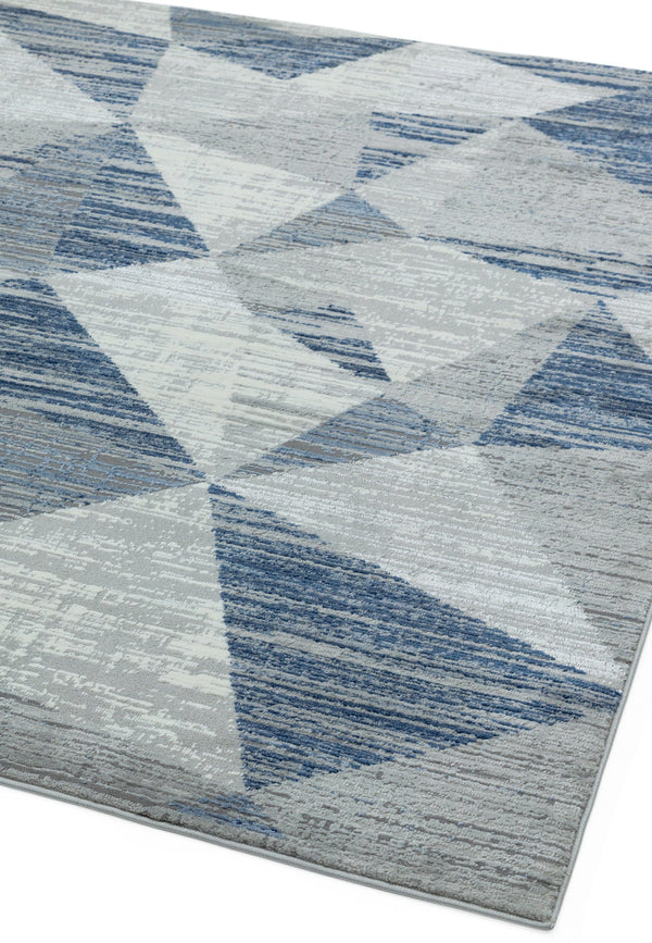 Orion Blocks Blue Metallic Rug OR14 - Asiatic Carpets - London