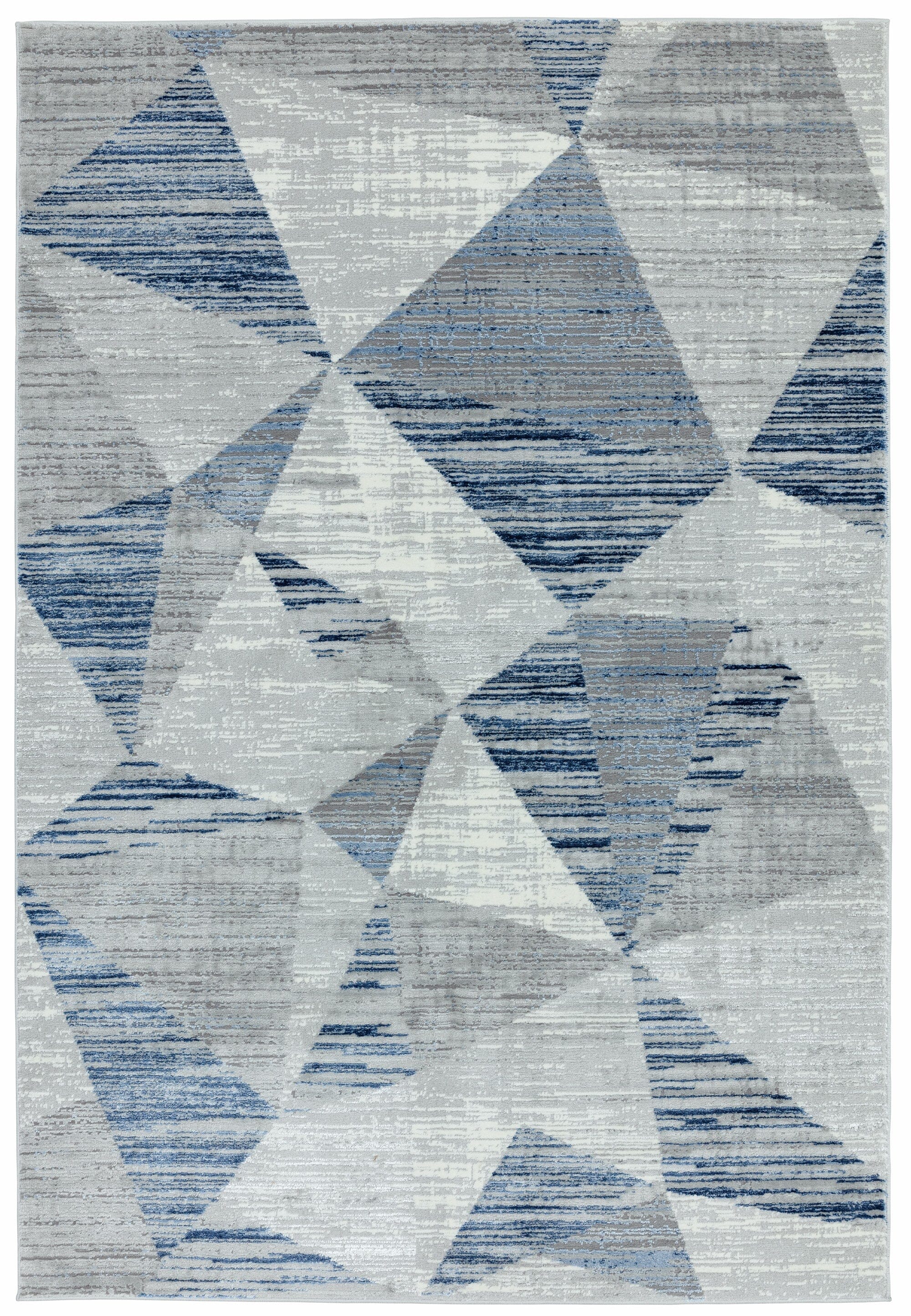 Orion Blocks Blue  Metallic Rug OR14