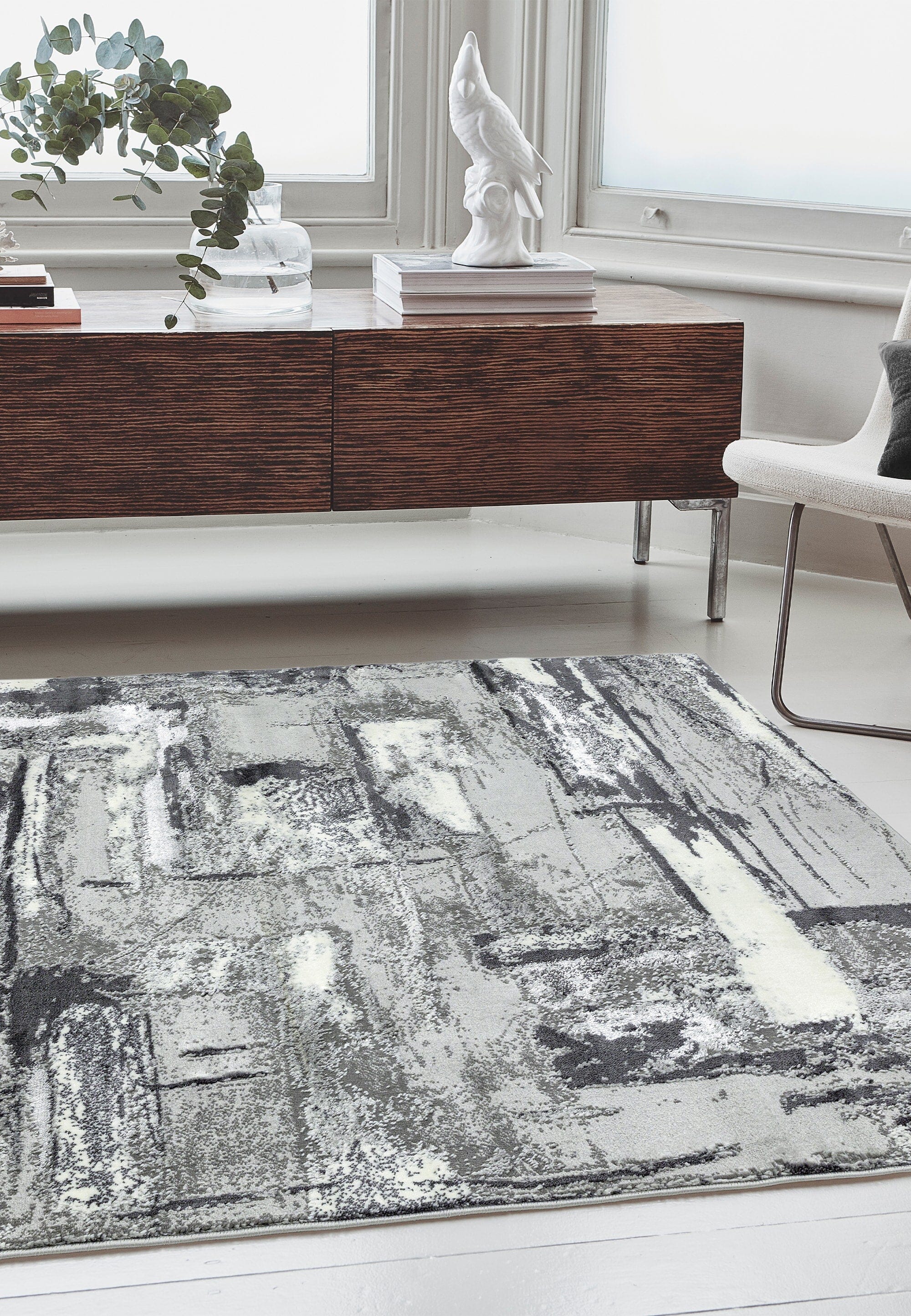 Orion Decor Grey Metallic Rug OR02