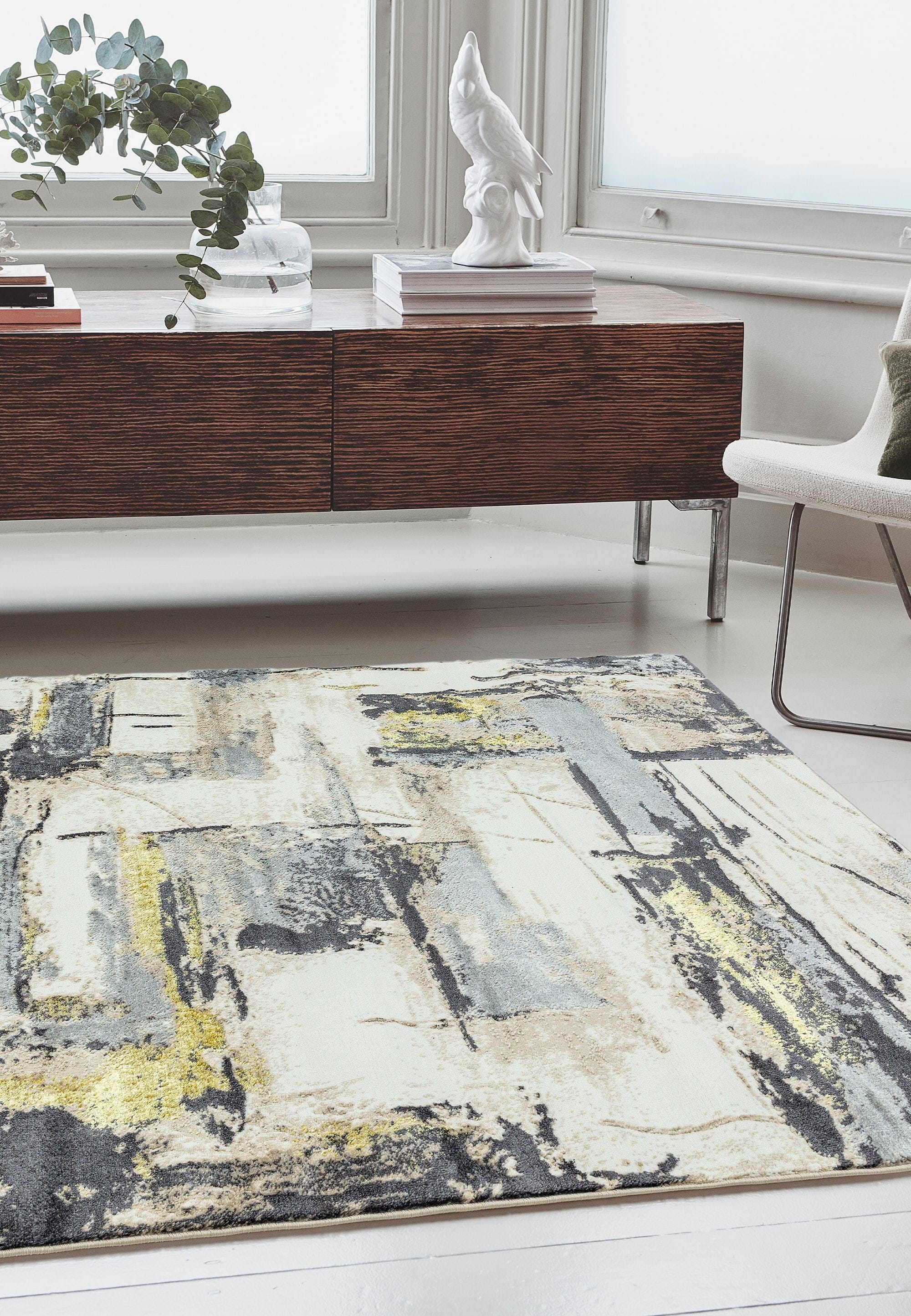 Orion Decor Yellow Metallic Rug OR03