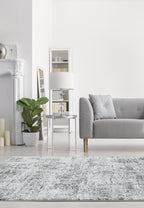 Orion Abstract Silver Metallic Rug OR05