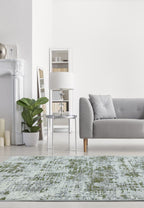 Orion Abstract Green Metallic Rug OR08